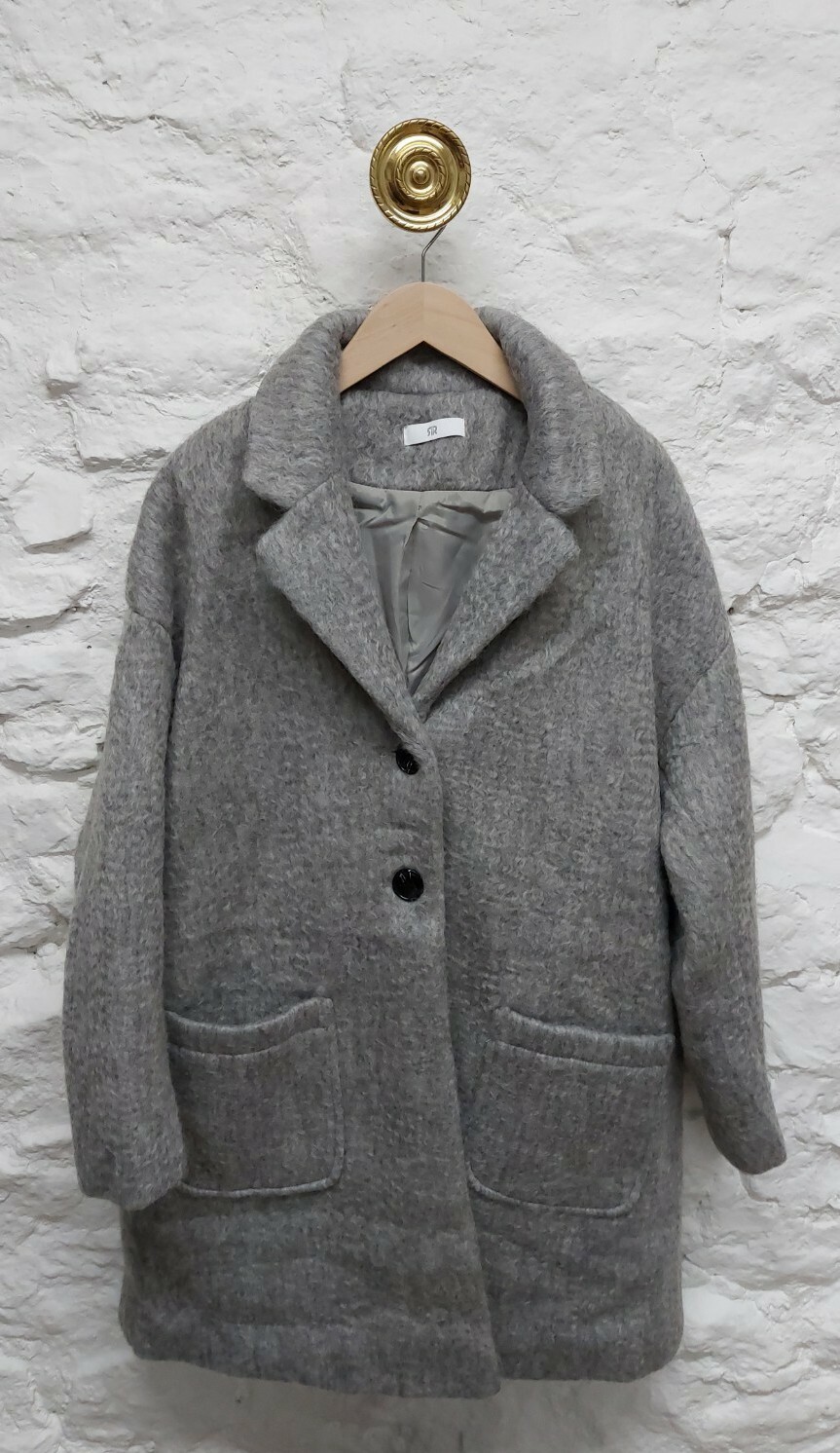 La Redoute. UK 16. Brand New Grey Coat. 46% Wool. £125.00