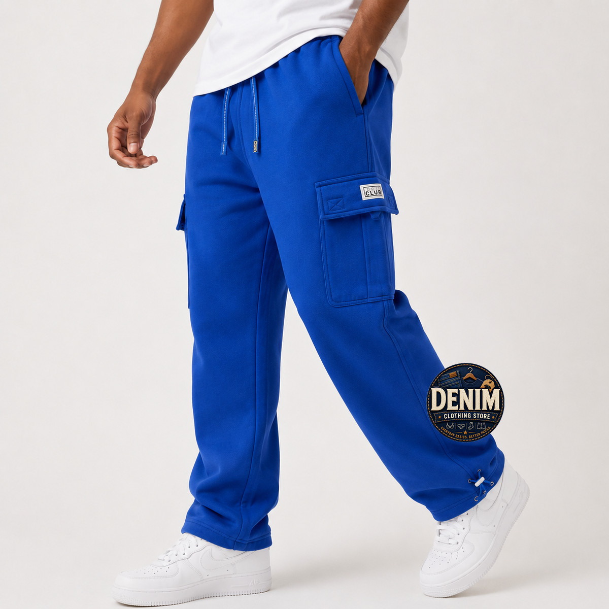 Pro Club Men’s Heavyweight Track Fleece Cargo Pants Sweatpants S~7XL