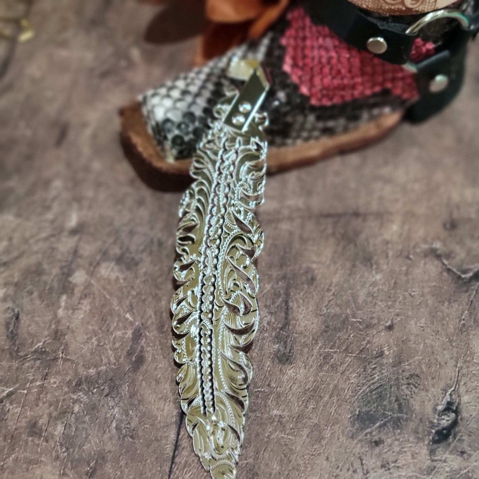 Silver Gold Hat Feather for Cowboy Hat Two Tone Pluma Gift Item