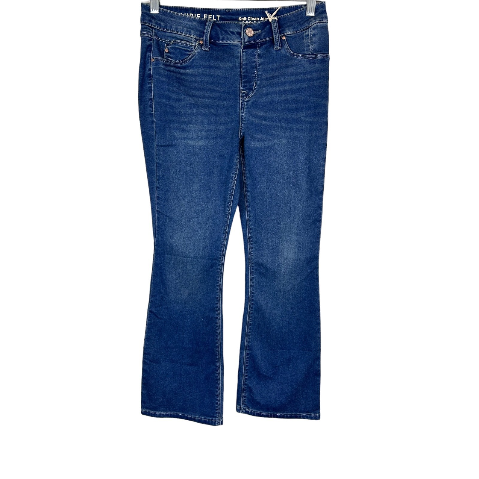 Laurie Felt Women’s Tall Pull-on Bootcut Knit Clean Jeans Dark Vintage ST Size