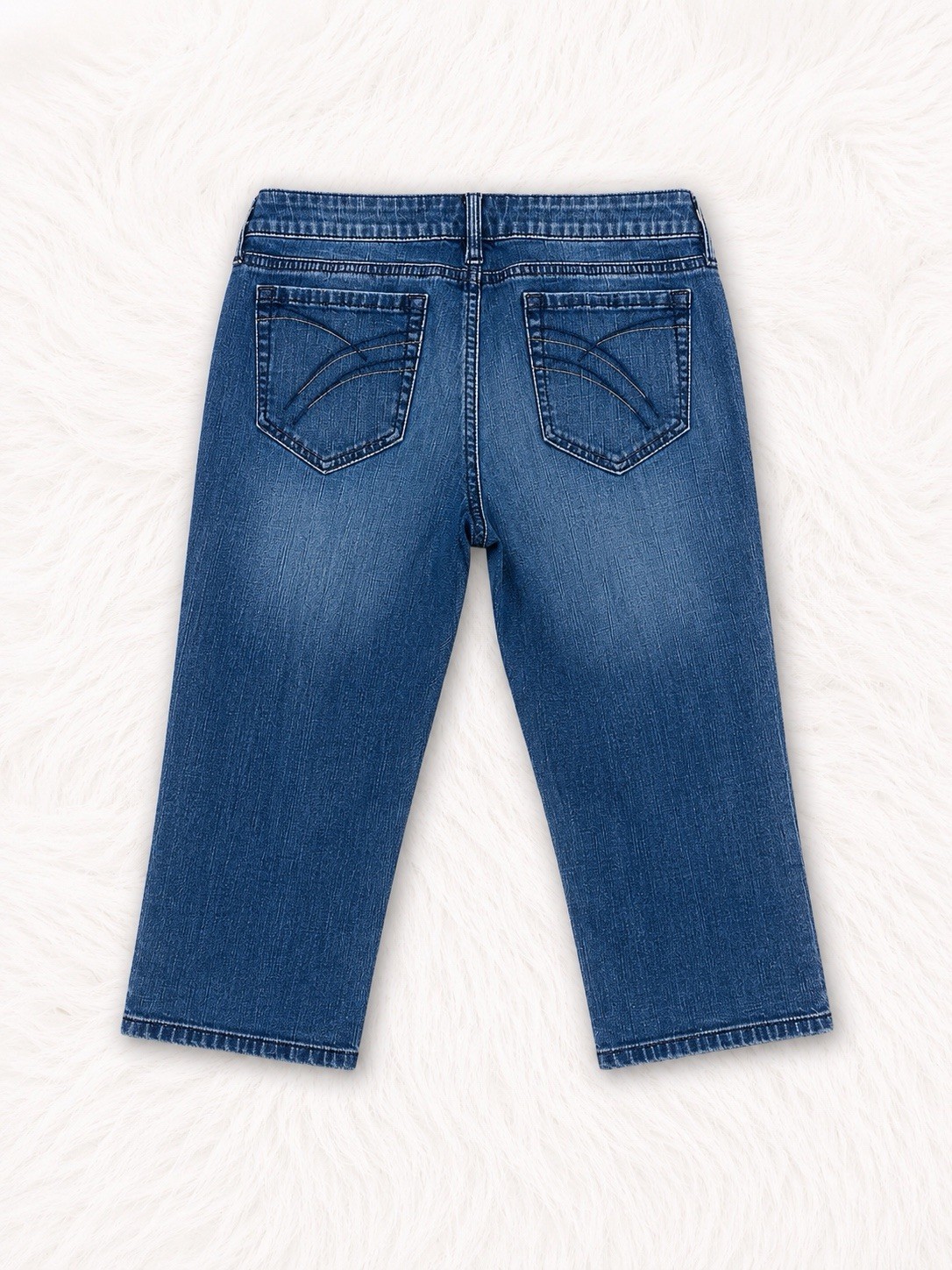 Arizona Jean Co Juniors Size 9 Stretch Denim Capri Jeans Medium Wash Y2K Casual