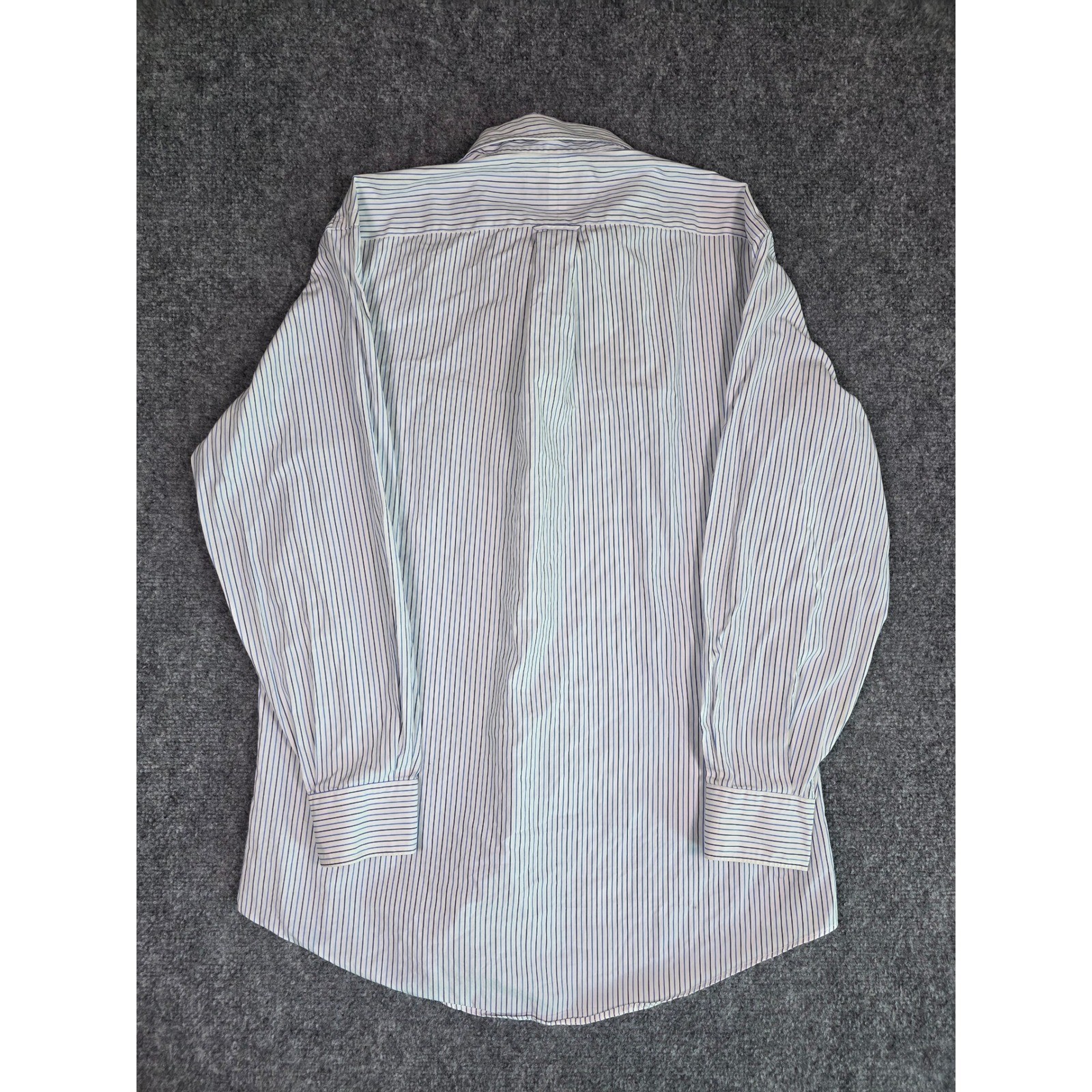 Vintage Nordstrom Button Down Shirt Mens 15.5-32 Blue White Pinstripe Broadcloth