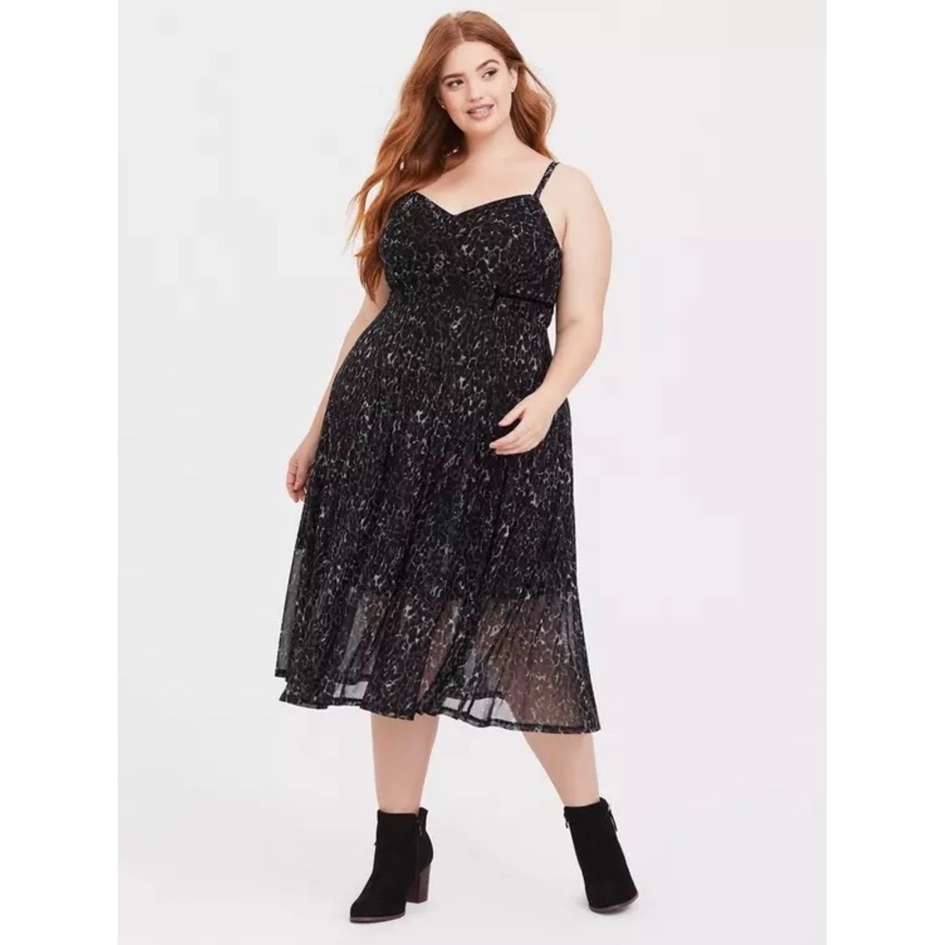 torrid Charcoal Leopard-Print Midi Dress