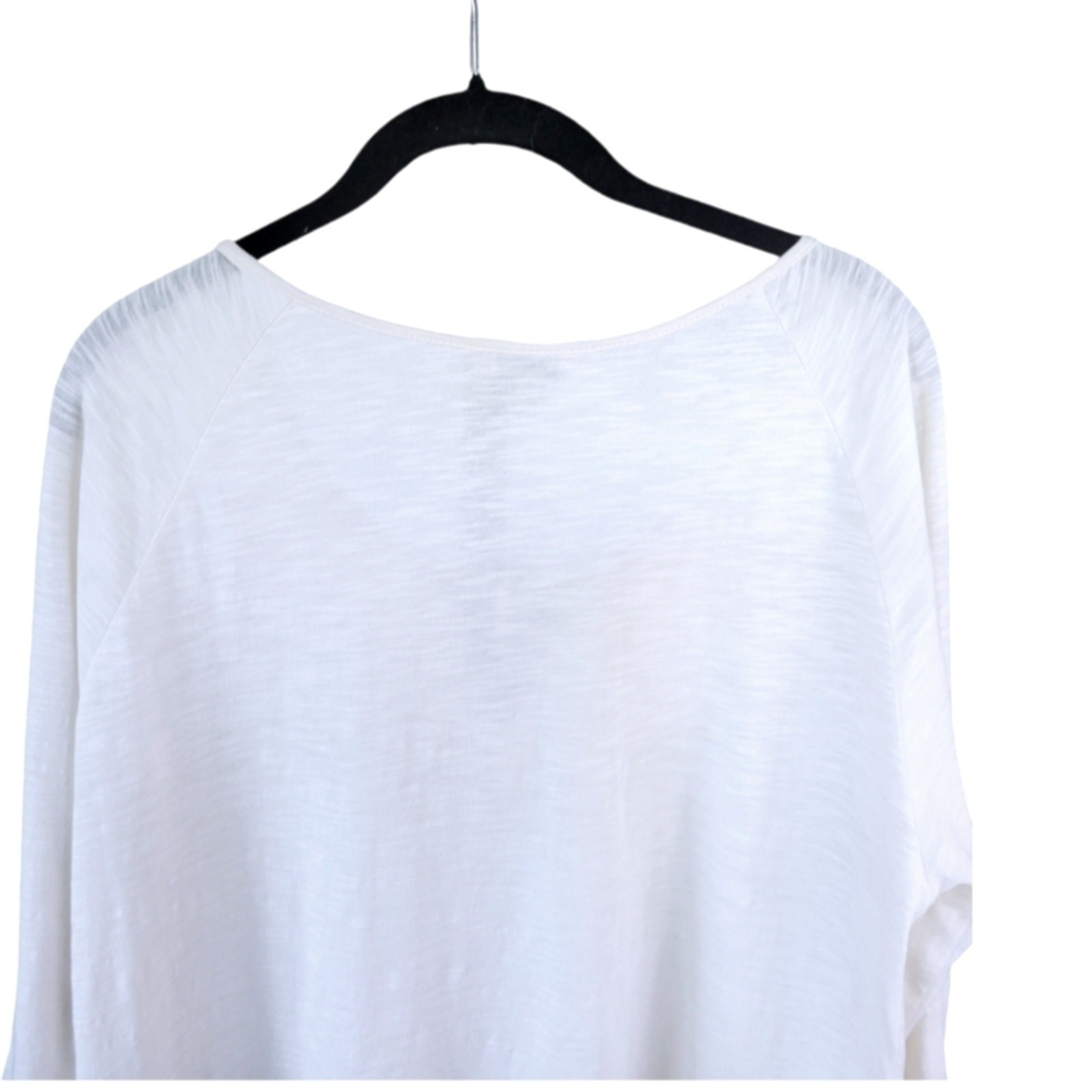 Lucky Brand Sz L Embroidered Cotton Peasant Cottagecore Blouse Top Cream