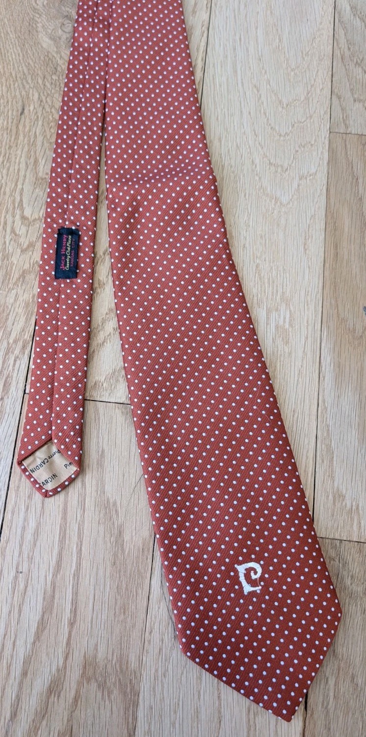 Vtg Pierre Cardin Men’s Tie Jack Henry Geometric Polka Dot USA 54”x 4.25”