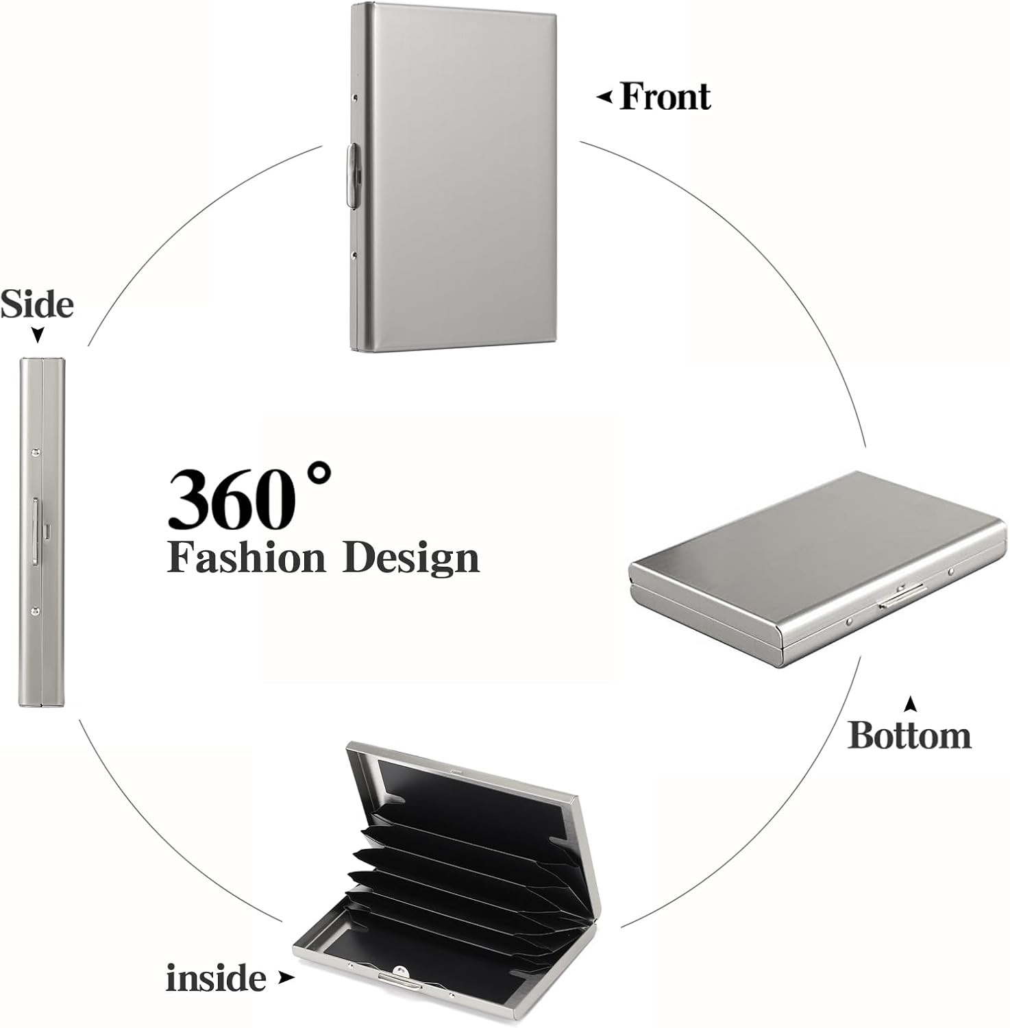 Stainless Steel Credit Card Wallet RFID Blocking Metal Case Pocket Business Card