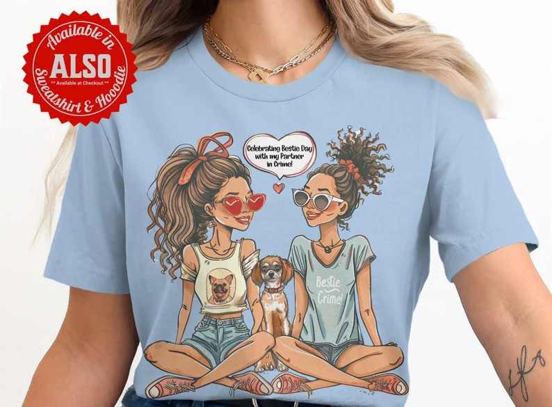 Bestie Day Partner in Crime Comfort Tee Friend Group Gift