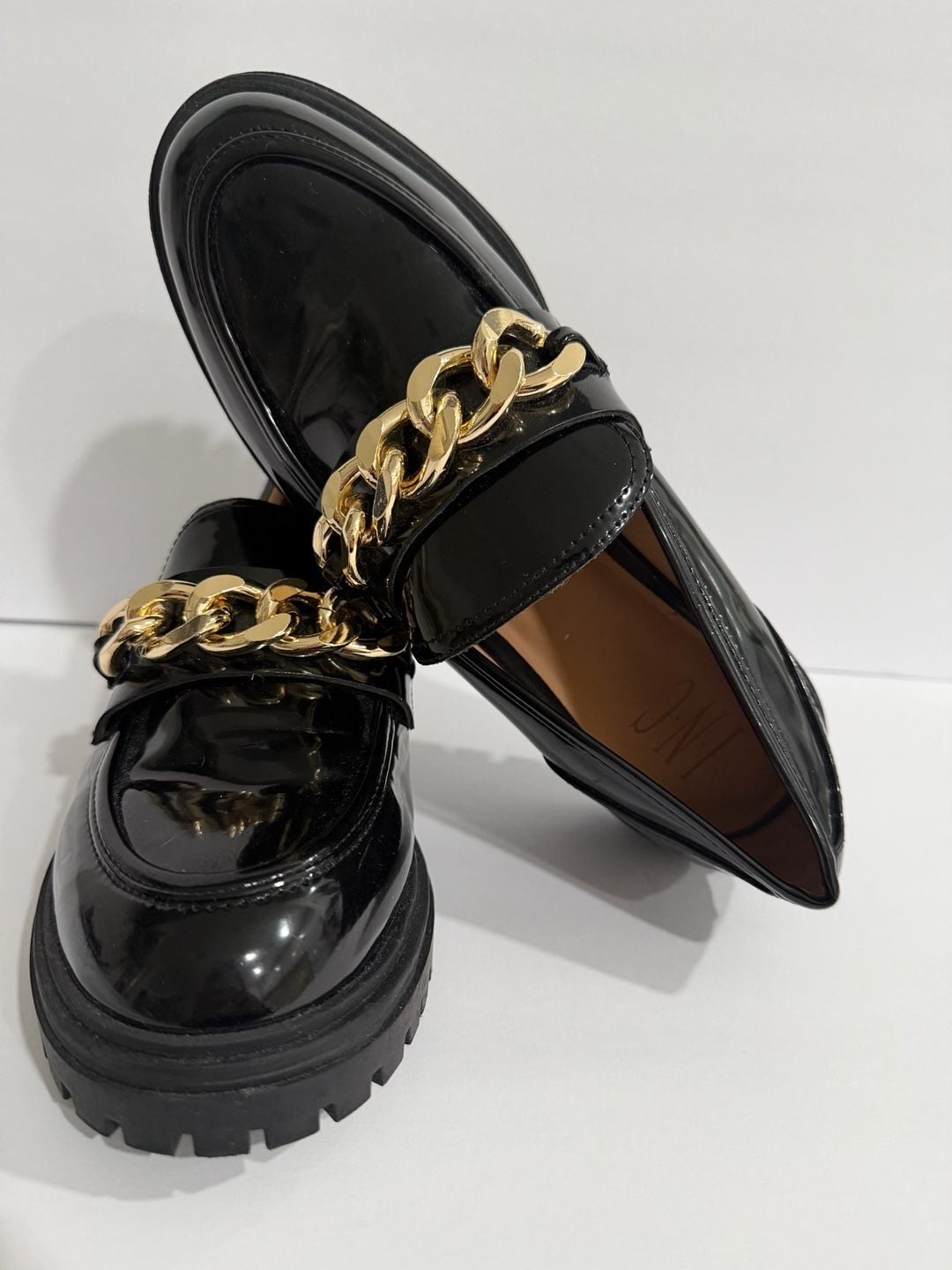 I.N.C. International Concepts Brea Chain-Trim Lug Sole Patent Loafers