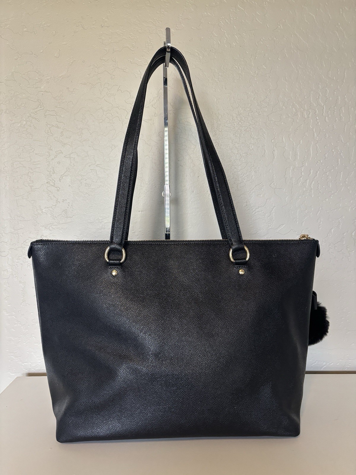 Coach NY City Gallery Tote Bag Leather F79608 Black Gold
