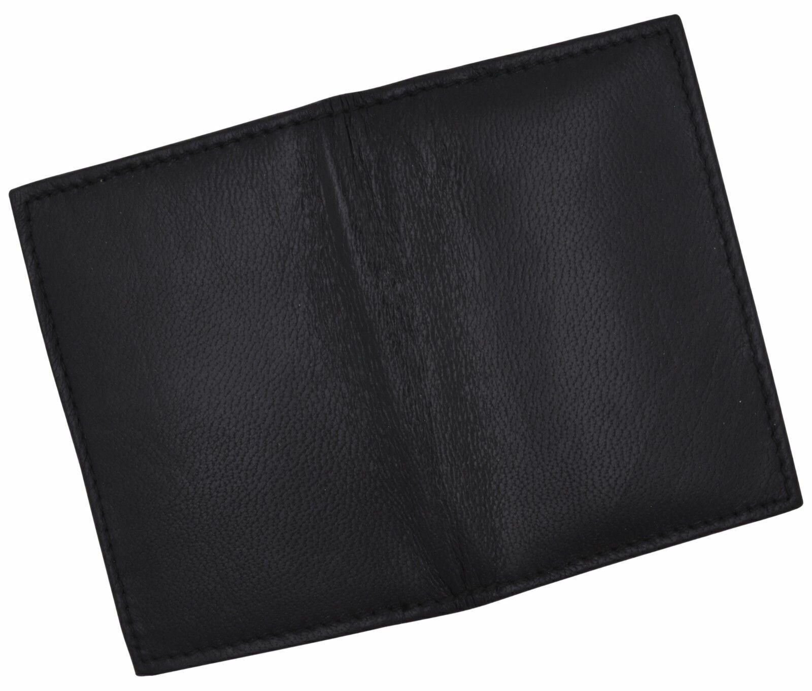 Slim Thin Mens Genuine Leather Bifold ID Wallet Credit Card Holder Black License