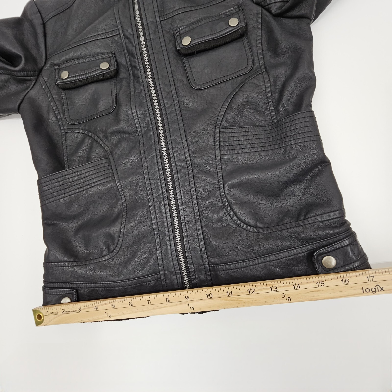 Royalty For Me Size Small Faux Leather Black Moto Jacket Plush luxe Lined Biker