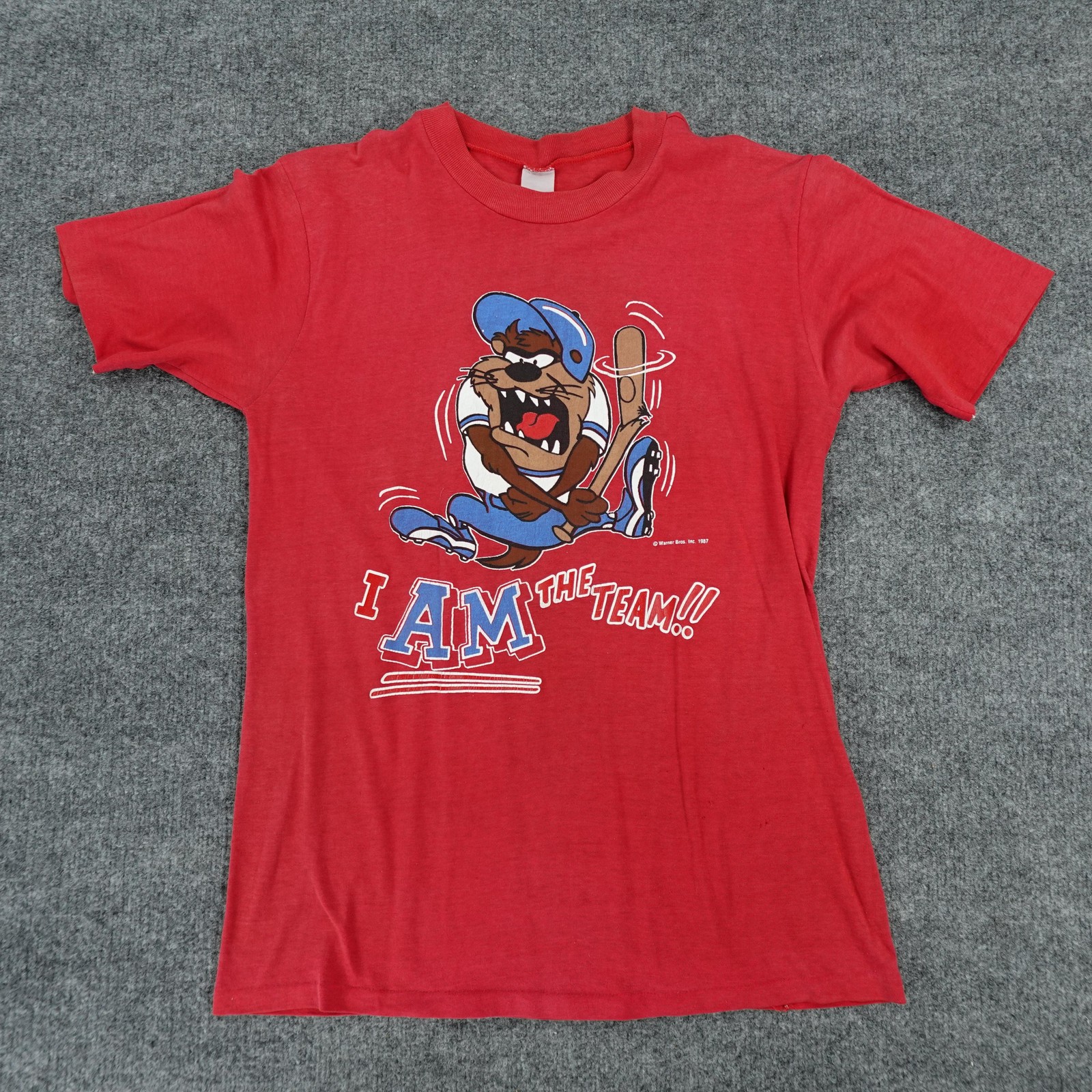 Taz Shirt Mens Small Warner Bros Looney Tunes Baseball Cartoon 80s