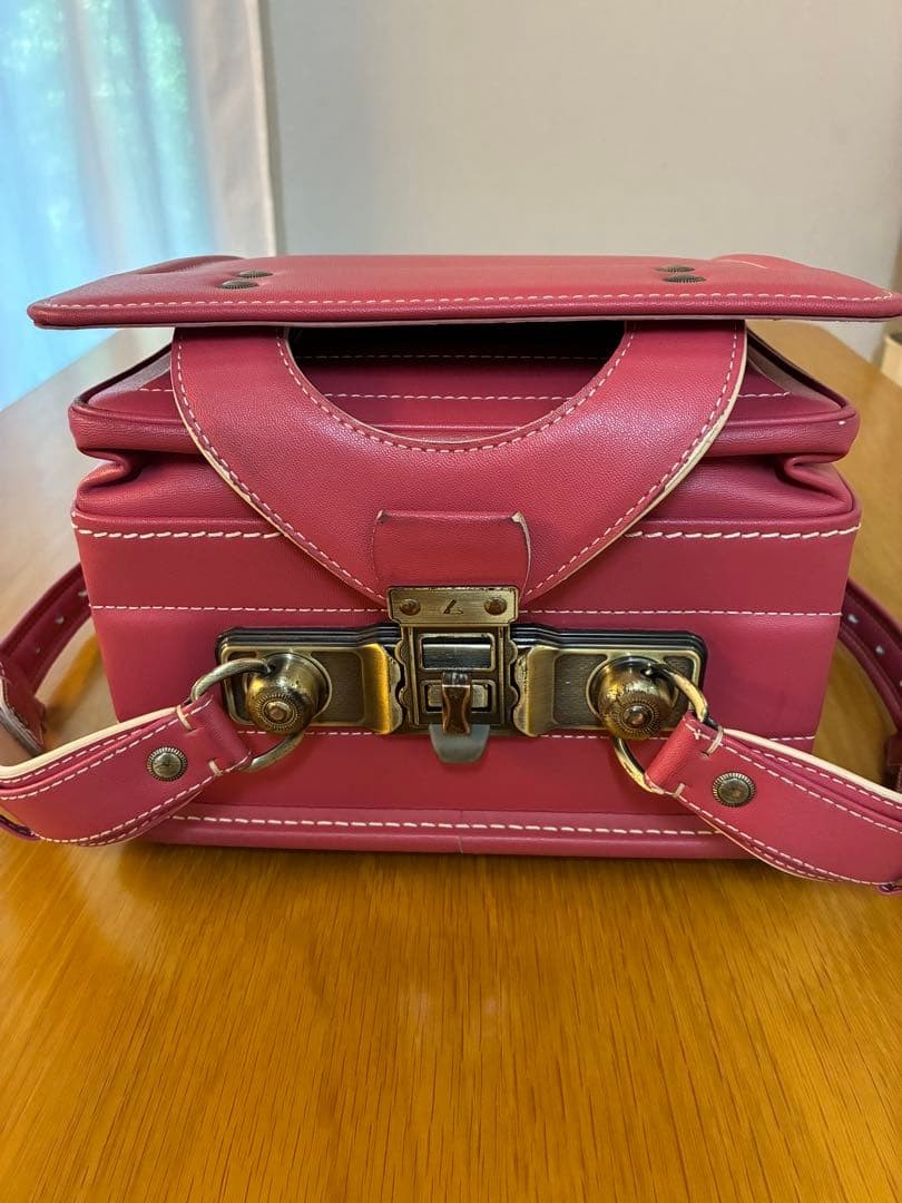 Tsuchiya Kaban Randoseru Raspberry Pink Cow Leather School Bag Authentic
