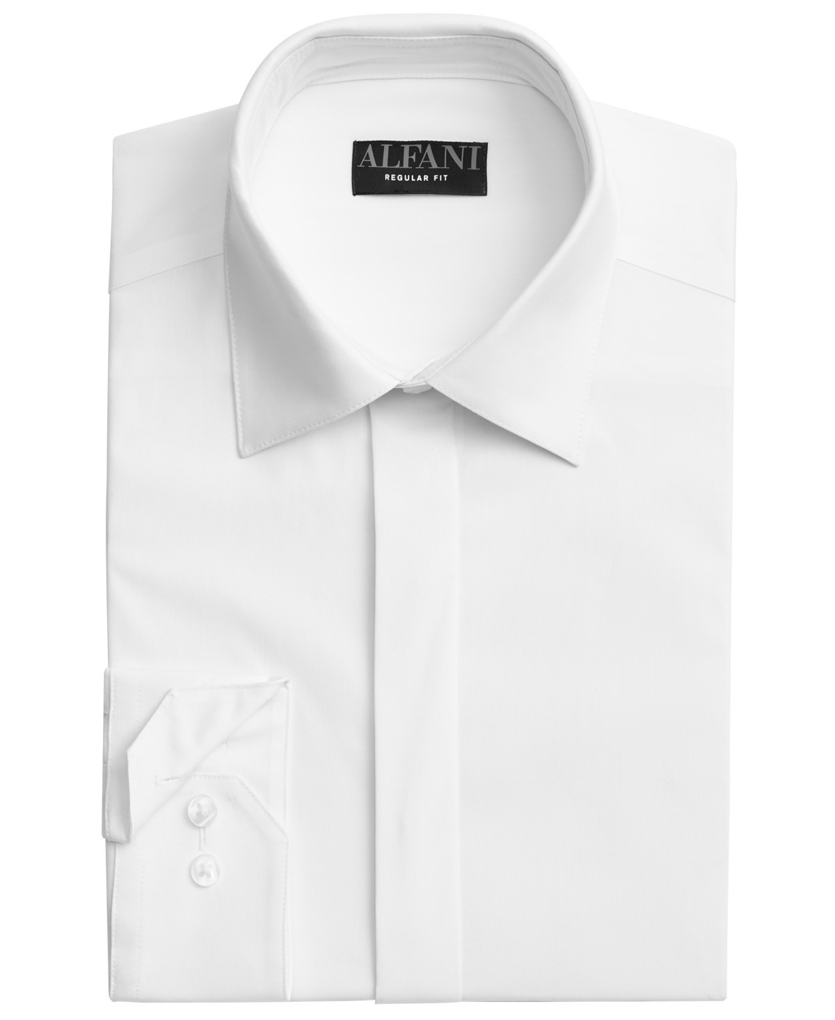Alfani Men’s Regular Fit Formal Dress Shirt Sierradale White 17-17.5 in 36/37