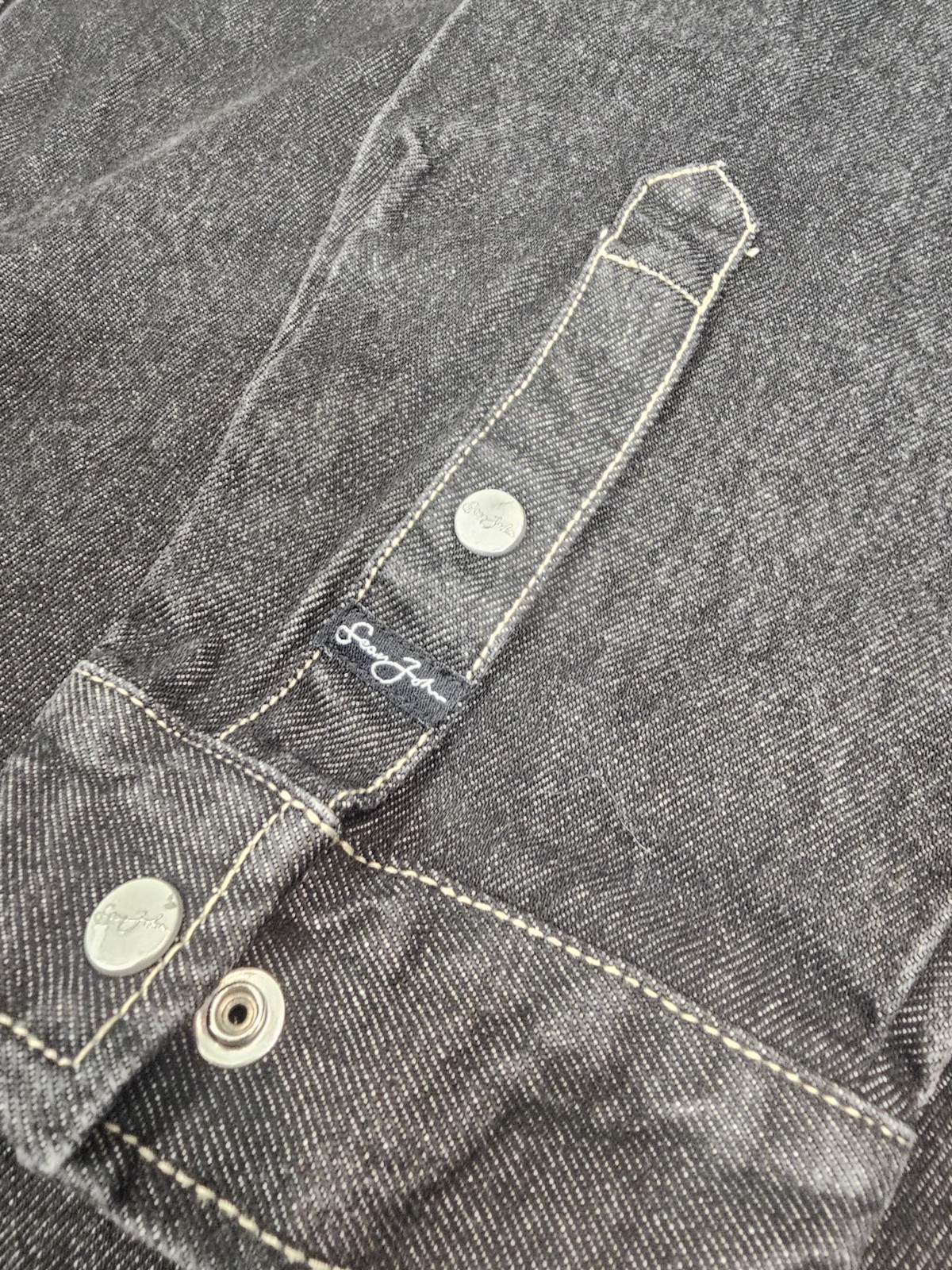 Vintage SEAN JOHN Carpenter Button Up Black Denim Jacket VTG Men’s XXL