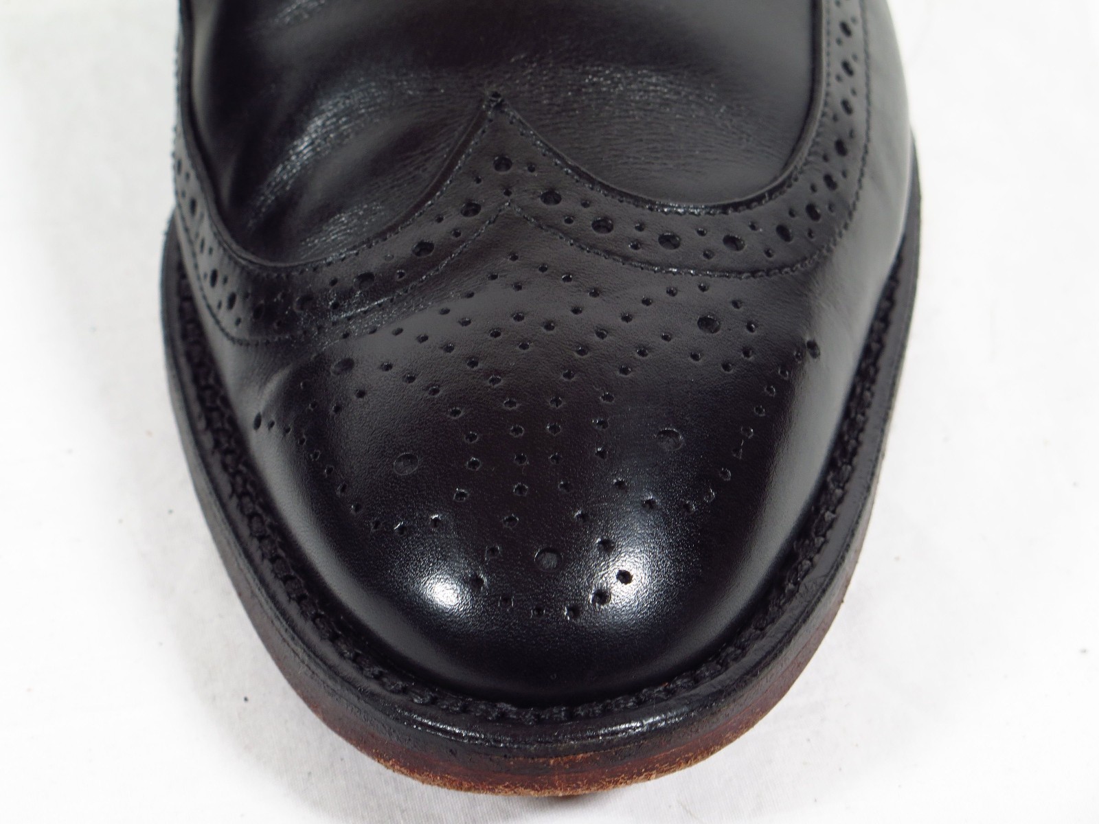 Allen Edmonds Player’s Shoe Full Brogue Wingtip Derby in Black Calf, 11 D