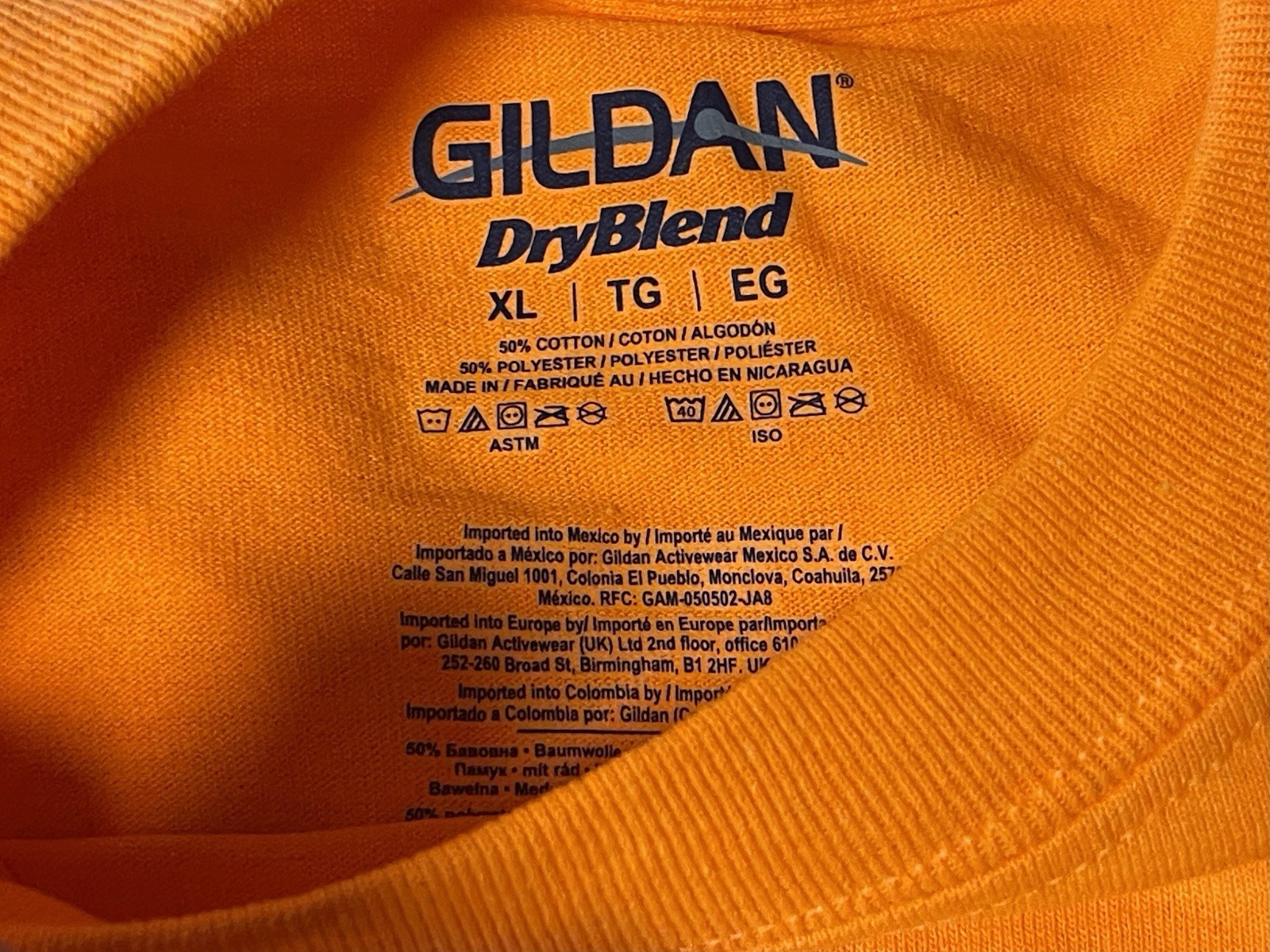 GILDAN DryBlend, Hunter Safety Orange, Tee Shirt, Adult XL, Preshrunk, NWOT