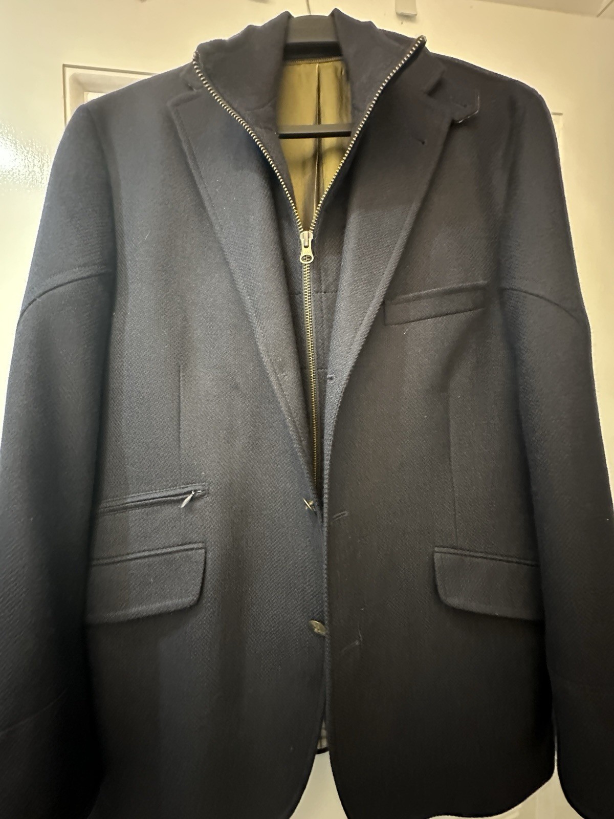 Kroon Navy Wool Cashmere Blazer 40R Two-Button Inner Pockets Men’s Jacket