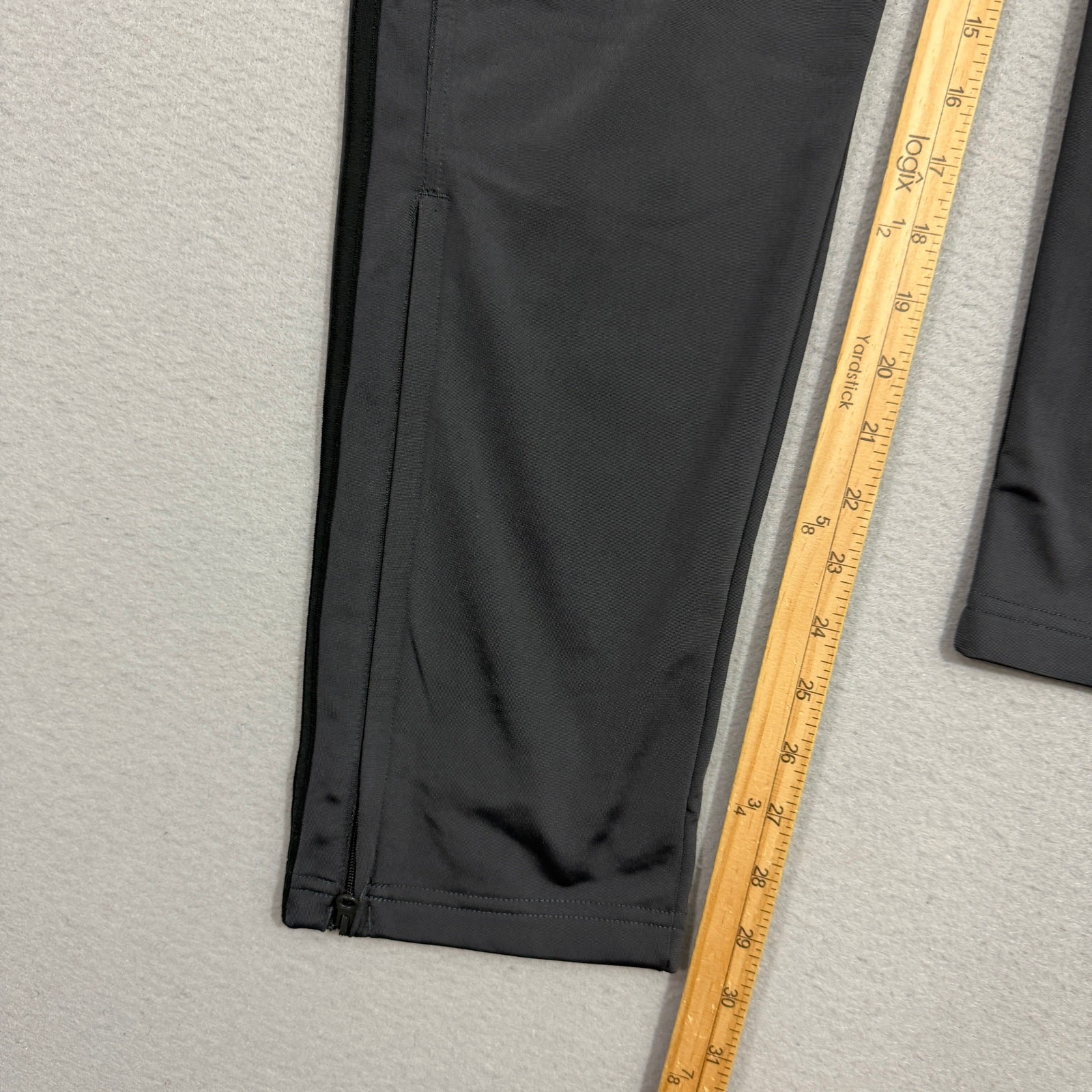 Adidas Essential Tricot Zip Track Pants Medium Carbon Black Striped IC4469 NEW