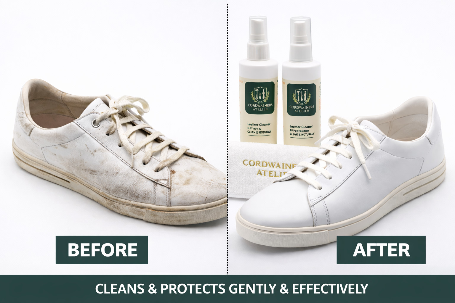 Leather Cleaner Conditioner Set with Microfiber Cloth Shoe Care Kit