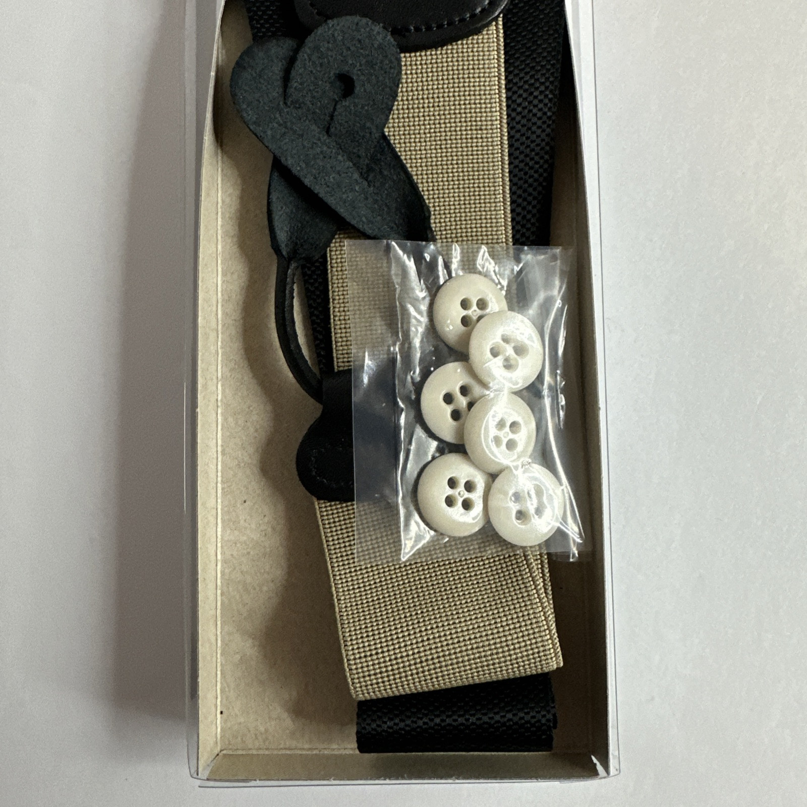 Brooks Brothers Suspenders – Black – Leather **NEW**