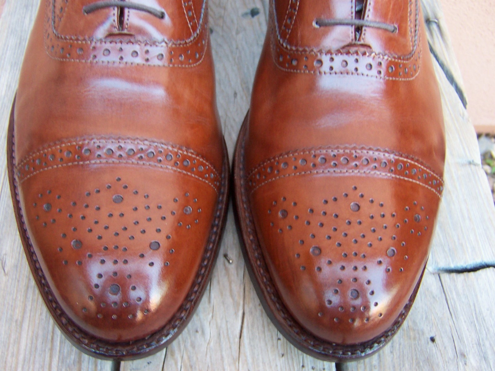 J. CREW Mens Dress Shoes Brown Leather Bench Made Cap Toe Oxfords Sz Size 12D