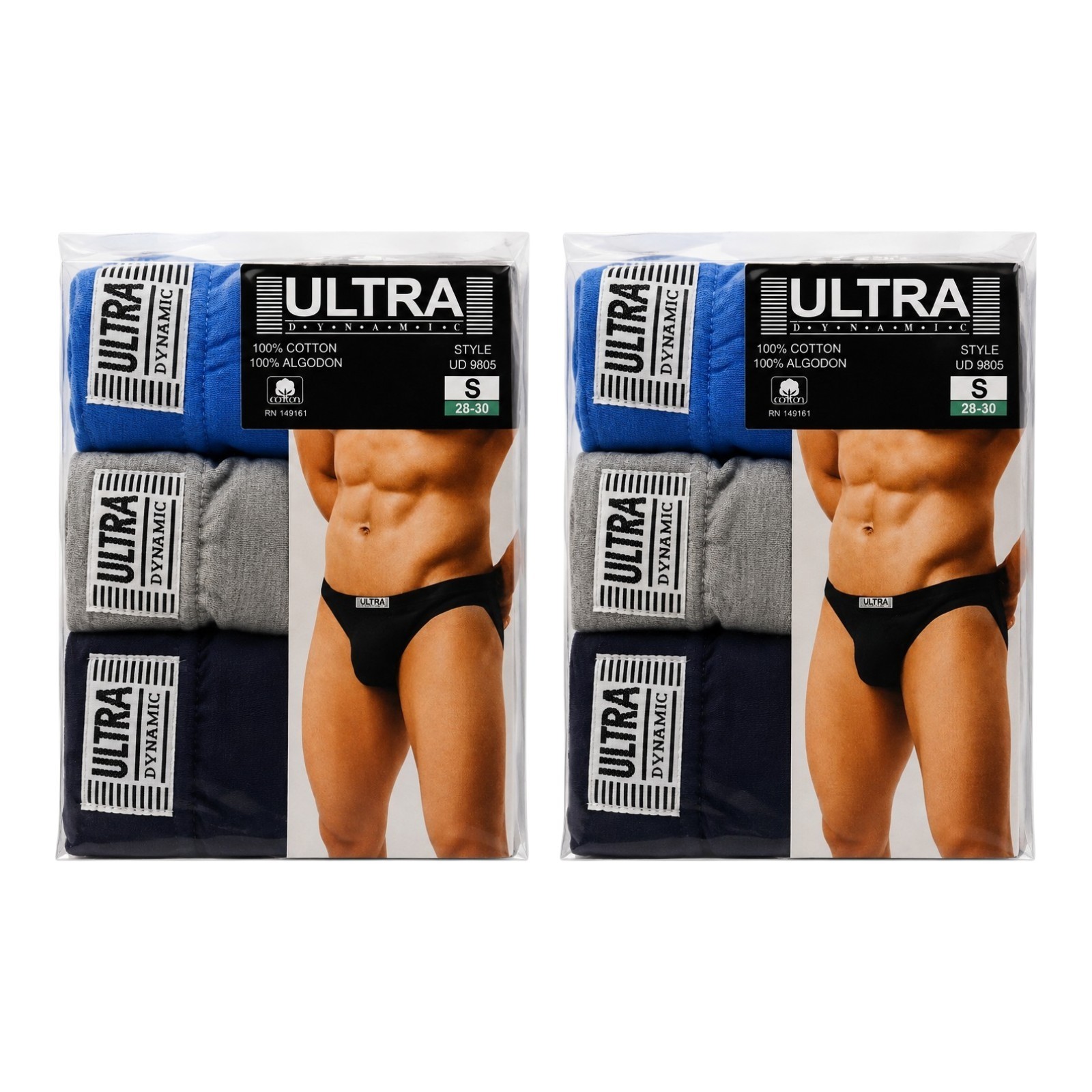 Ultra Dynamic Men’s Bikini Briefs 6 Pack 100% Cotton Underwear UD 9805 S-XL