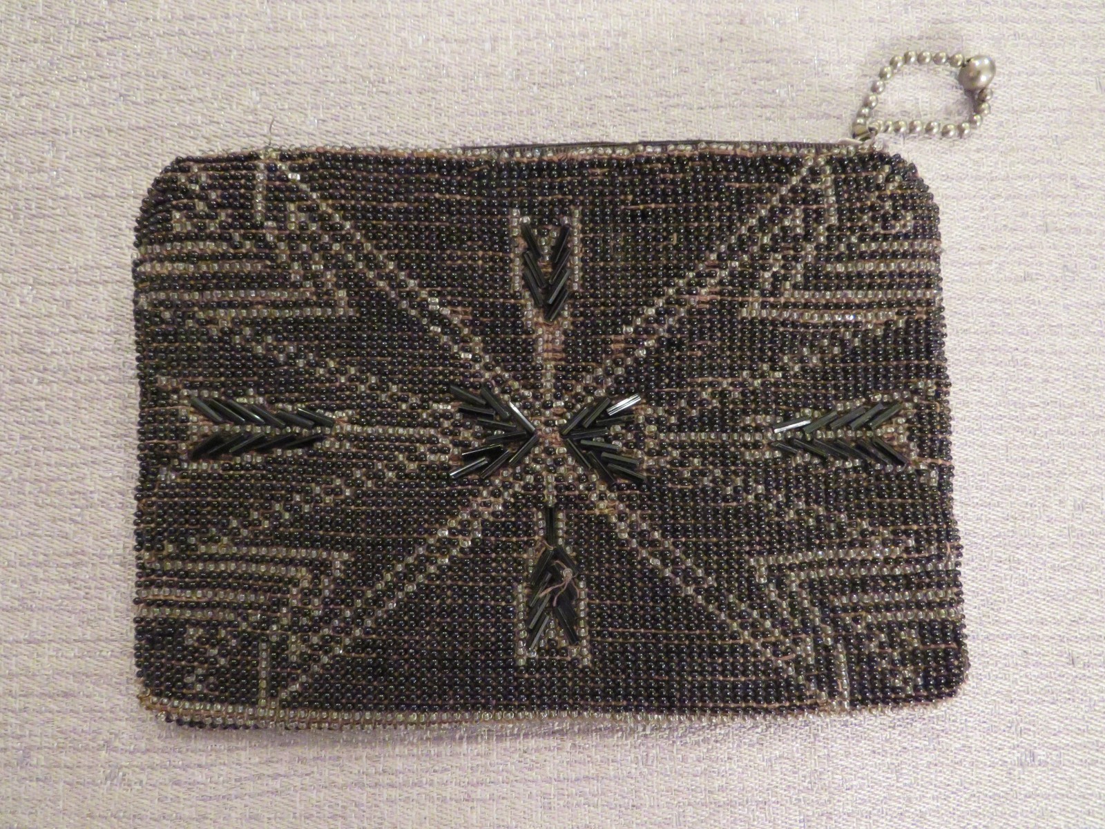 Small Beaded Art Deco Black Coin/Evening Purse Circa 1925