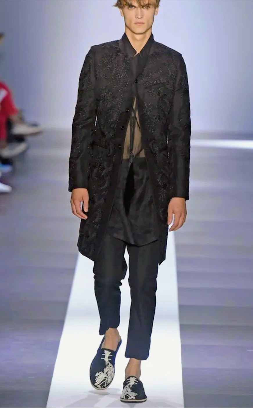 Ann Demeulemeester Mens Embroidered Leather Derby Shoe SS 2015 Runway Size45 NEW