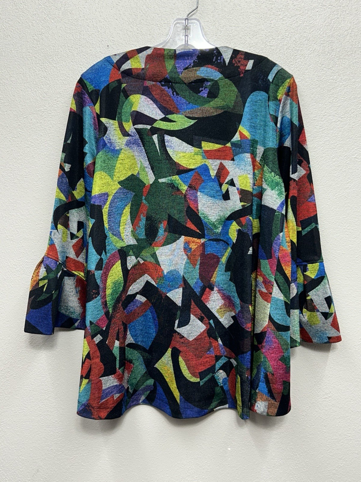Ali Miles shirt Jacket Medium Watercolor Artsy Abstract Colorful Toggle Button