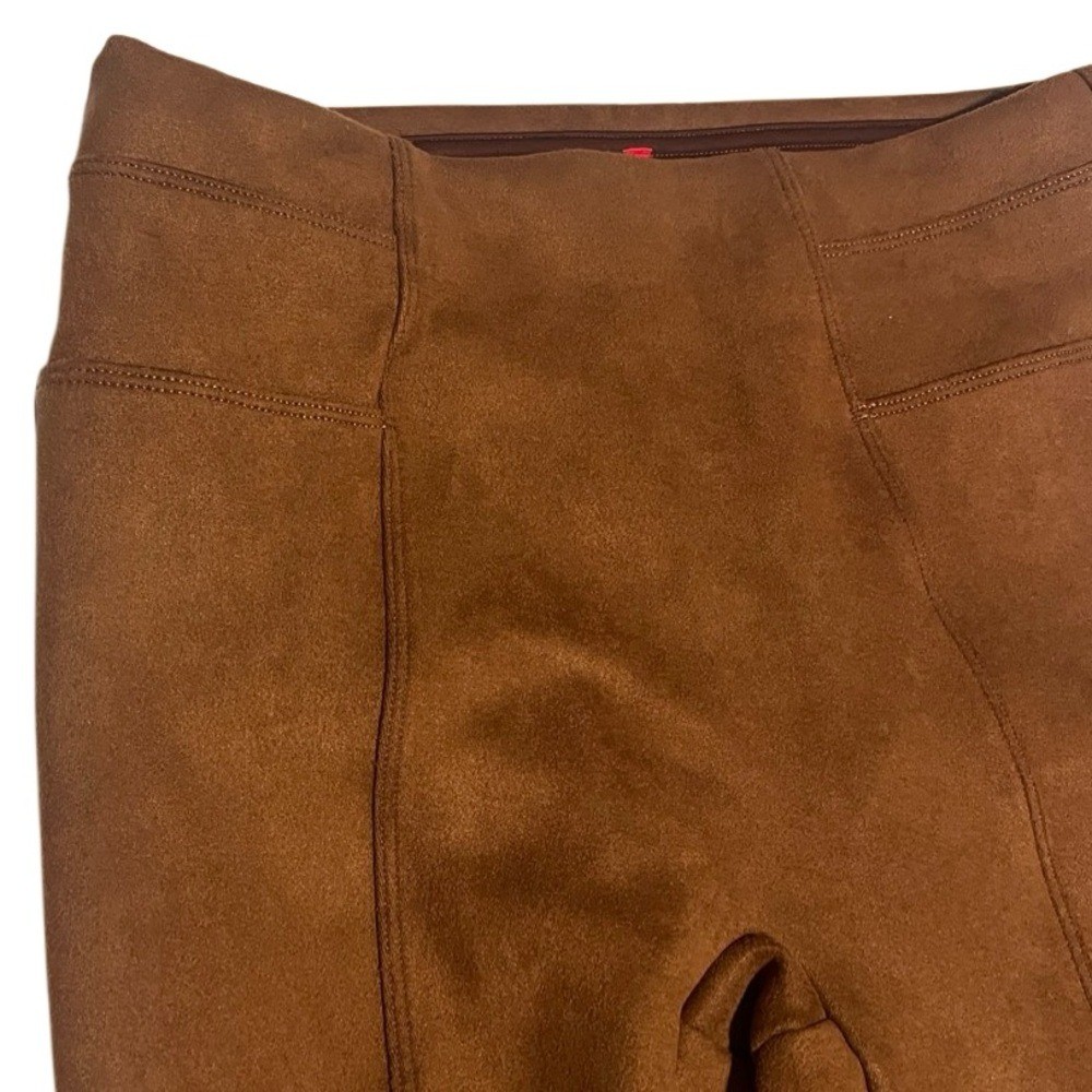 SPANX Rich Caramel Brown Faux Suede Pull On Leggings Size Small