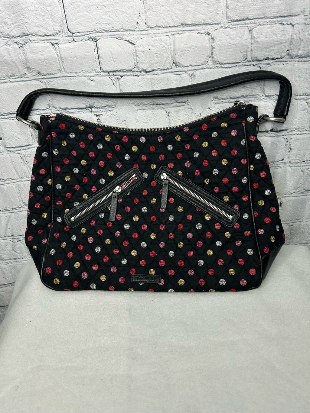 Vera Bradley Quilted Hobo Bag Polka Dot Floral Lining