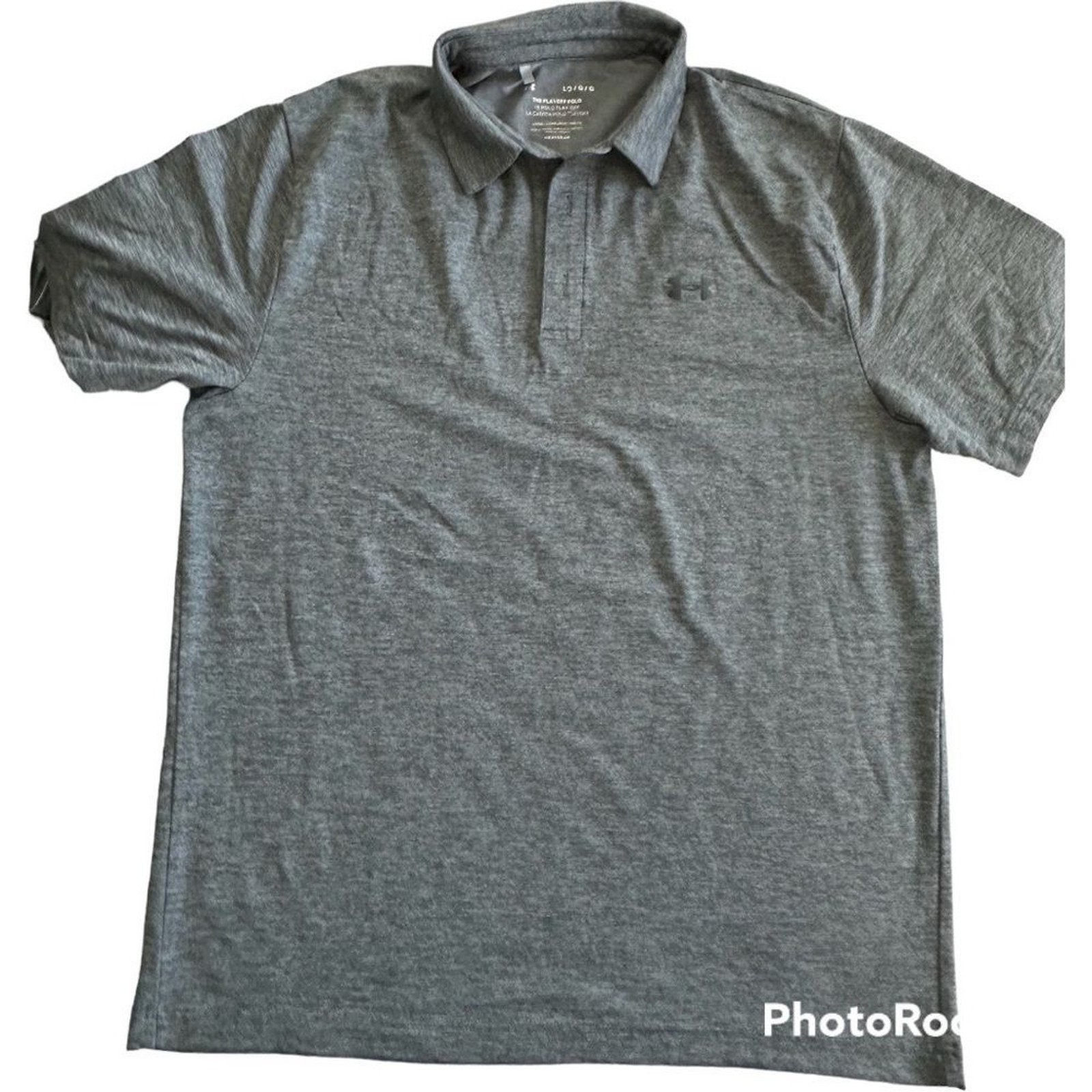 Under Armour large men gray playoff polo