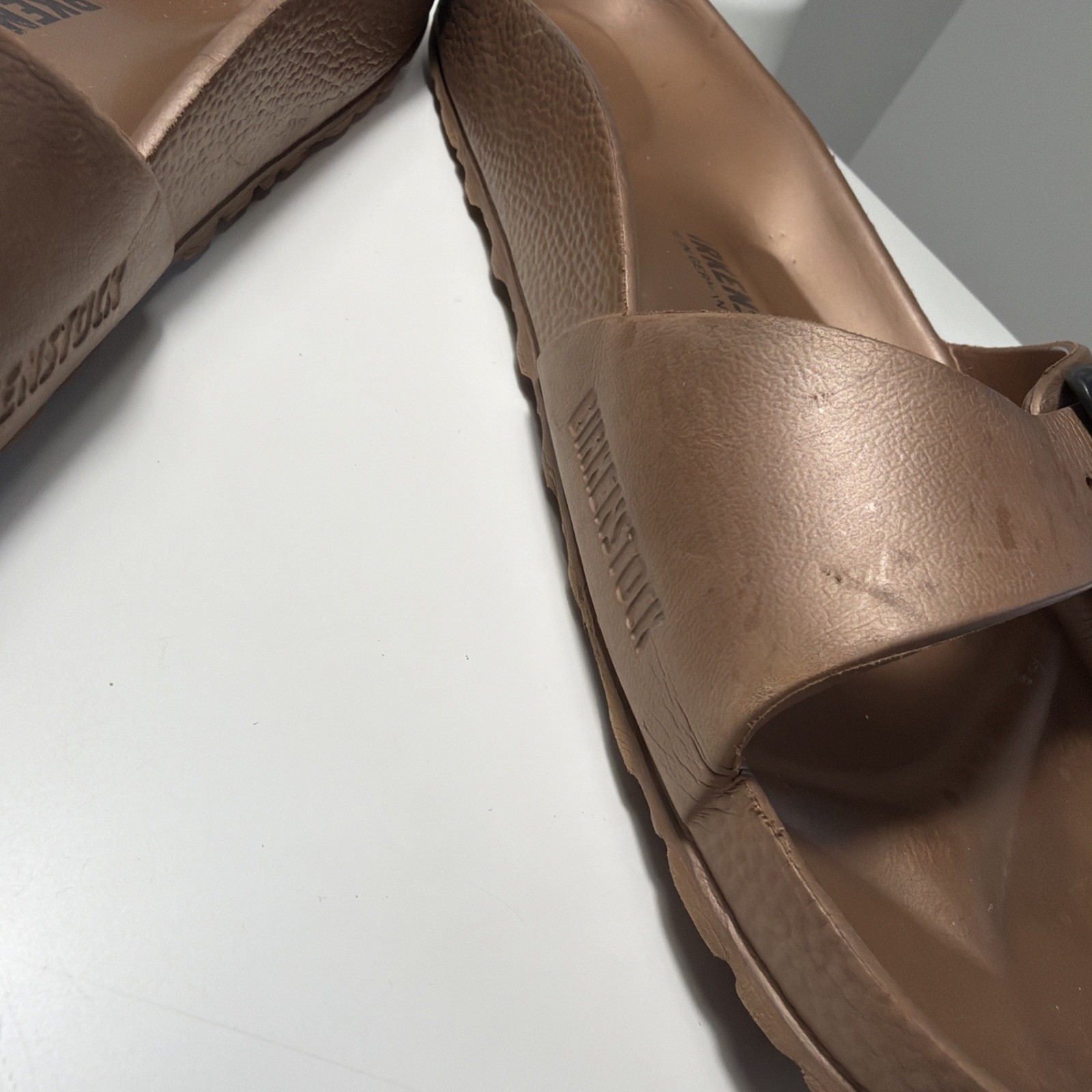 Birkenstock Madrid EVA Slide Sandals Copper Brown Size 40 9 Narrow Rubber