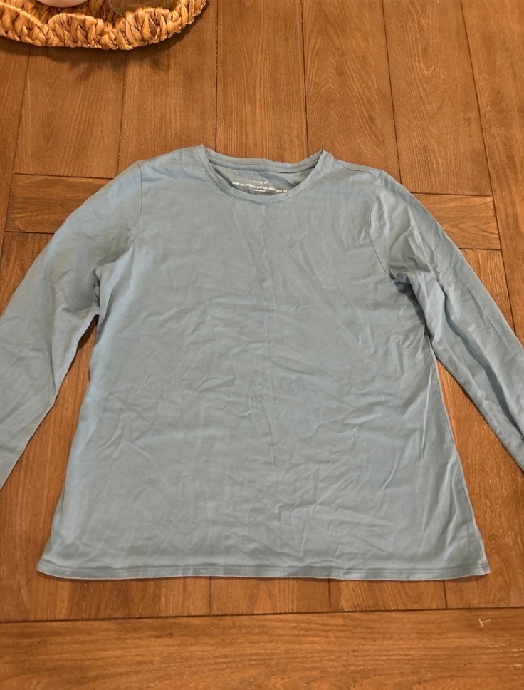 purejill Pima Cotton Stretch Crew Neck Long Sleeve T-Shirt Women’s M Petite