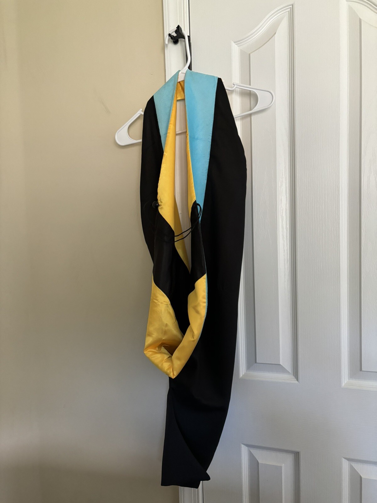 Graduation Master of Education Master Hood M.S. Lightblue Hood-gold/black