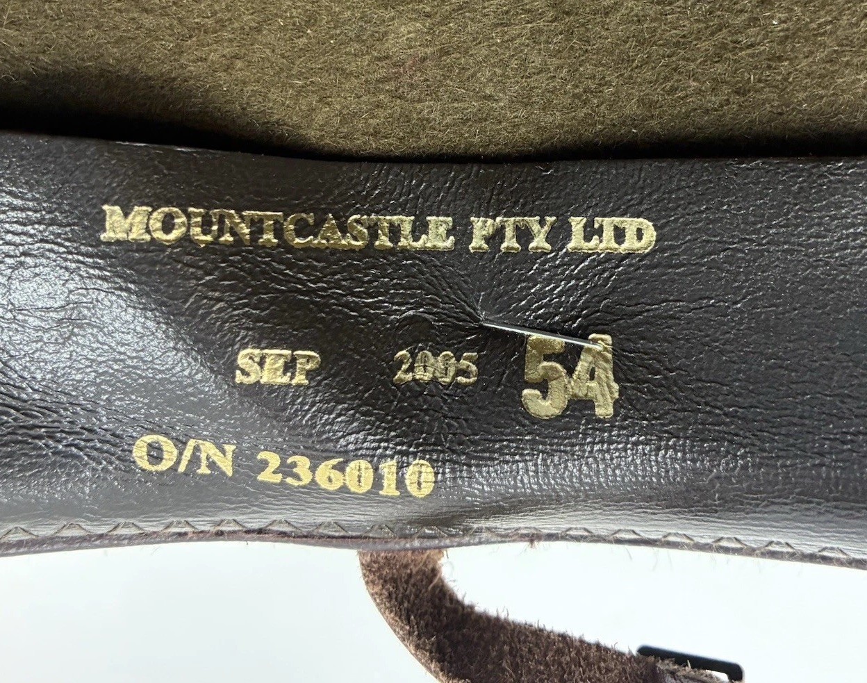 VTG Australian Army Slouch Hat 54 Khaki Fur Felt 6 3/4 Mountcastle S/XS EUC