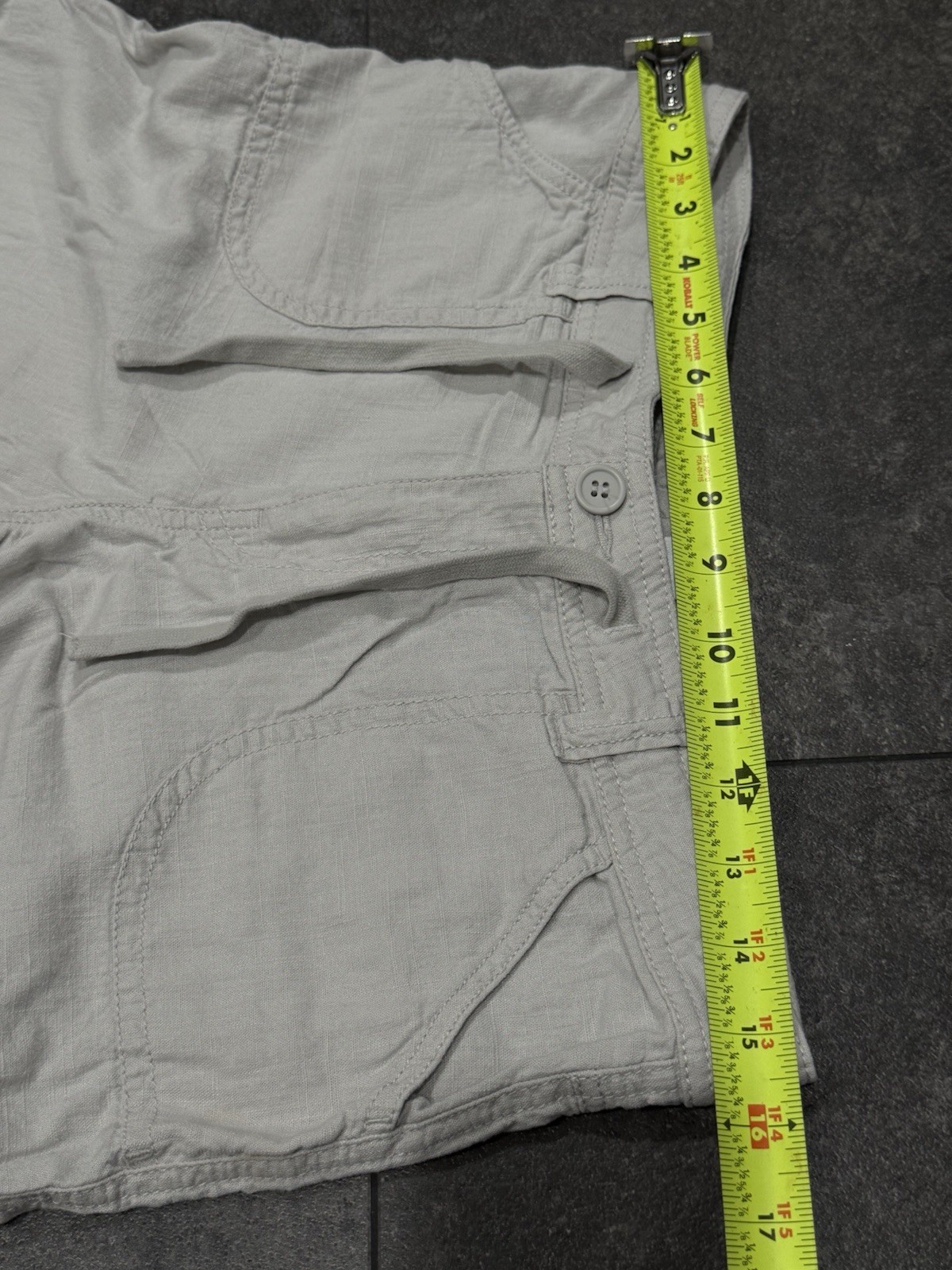 H&M Divided Women’s Linen Blend Pants Gray Button/Drawstring/Zip