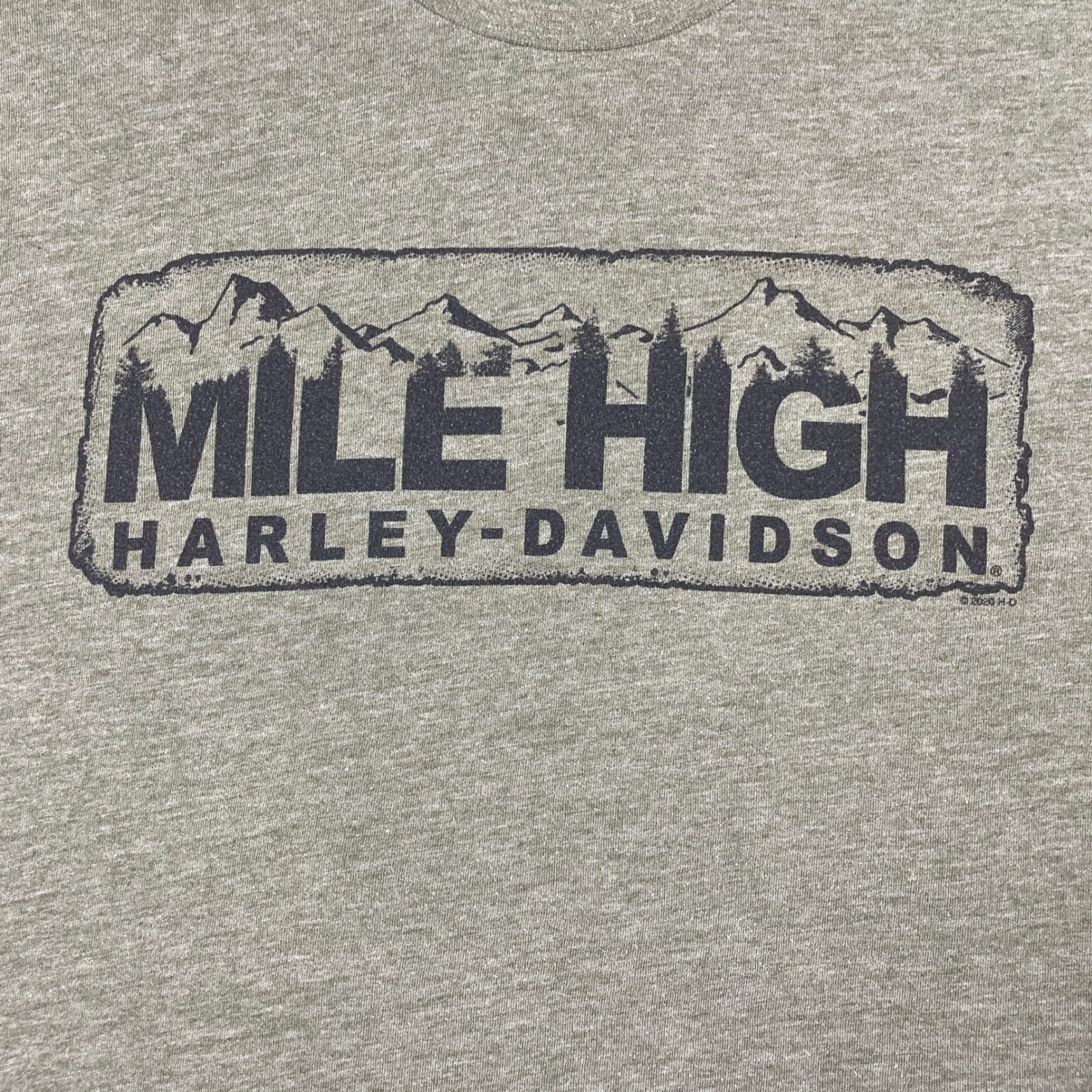 Harley-Davidson Mile High T-Shirt Mens XL (No Tag) Green Denver Aurora 5280 Tee