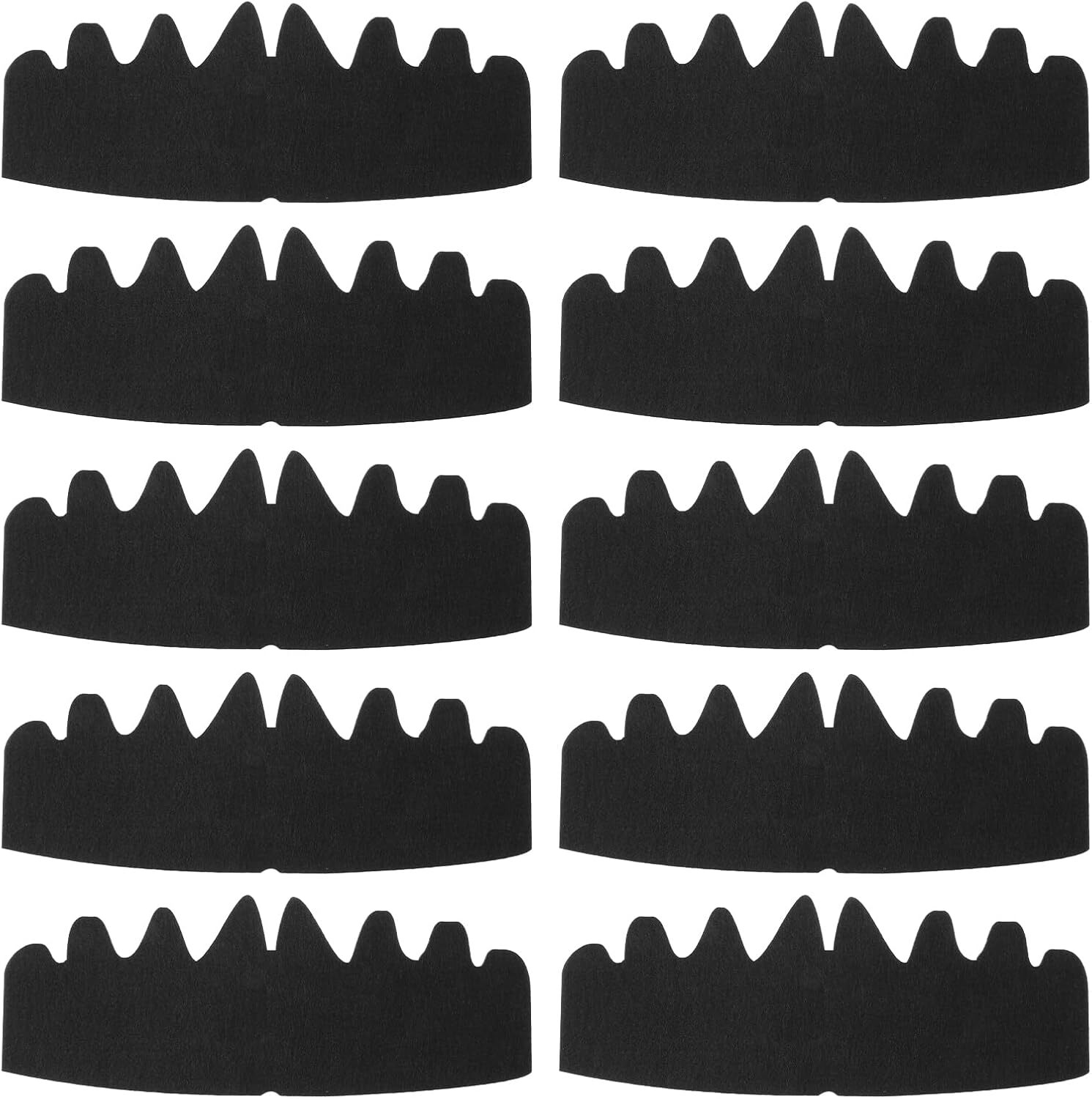 10 Pcs Black Baseball Cap Inserts, Washable Reusable Felt Shapers & Sweat Liners