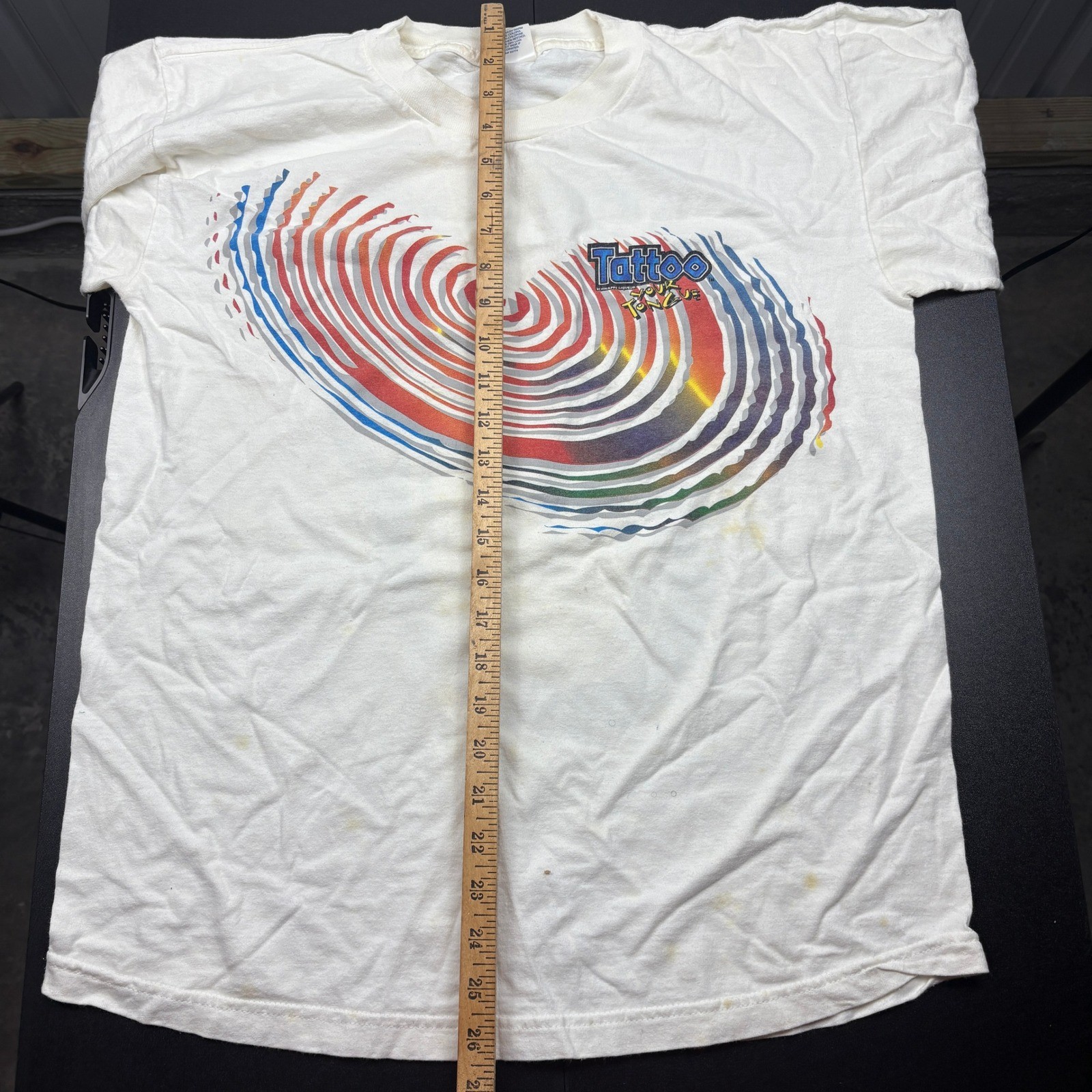 Vintage Tattoo Schnapps Liquor Graphic T Shirt Alstyle Activewear L