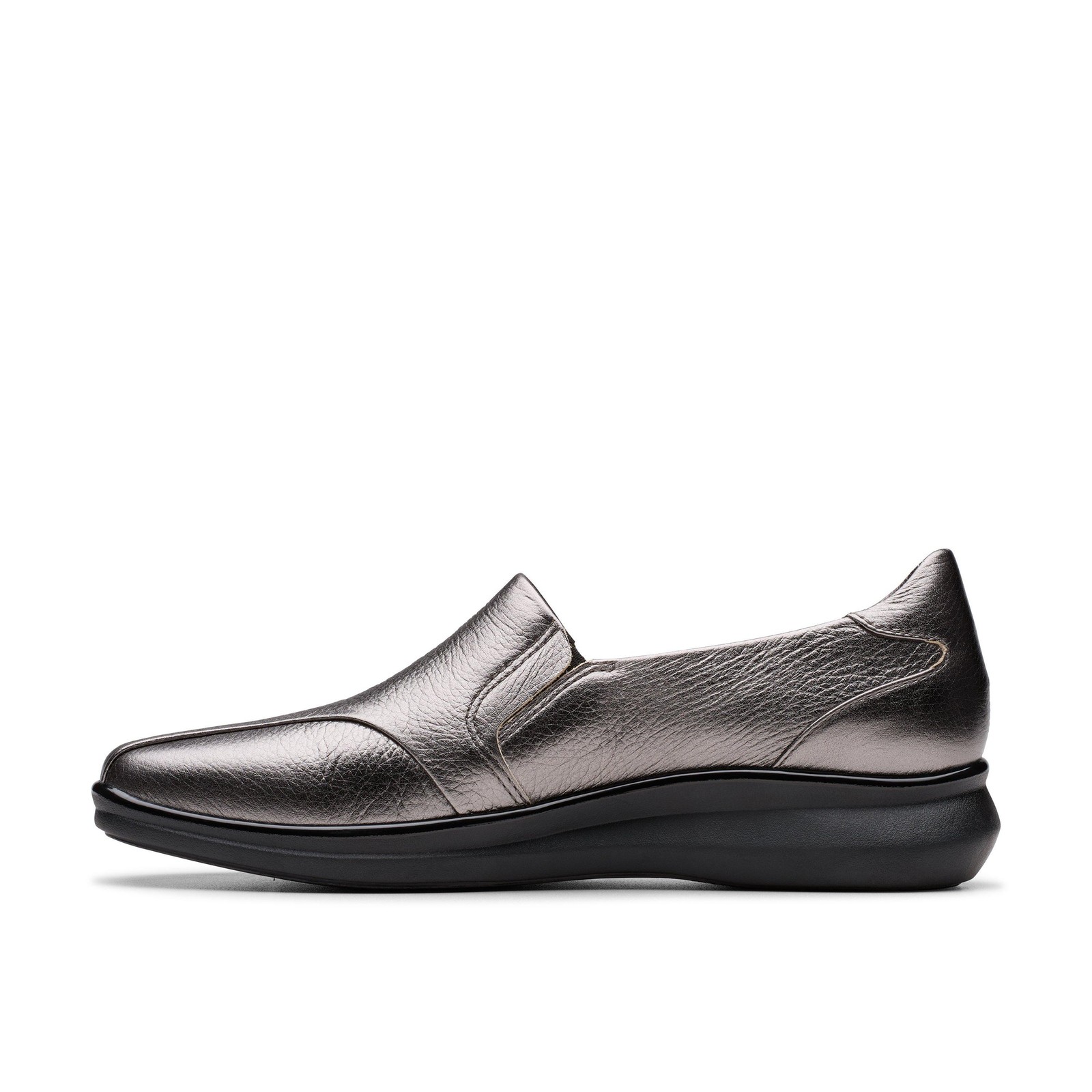 Clarks Womens Lynell Edge Grey Leather Dress Shoes