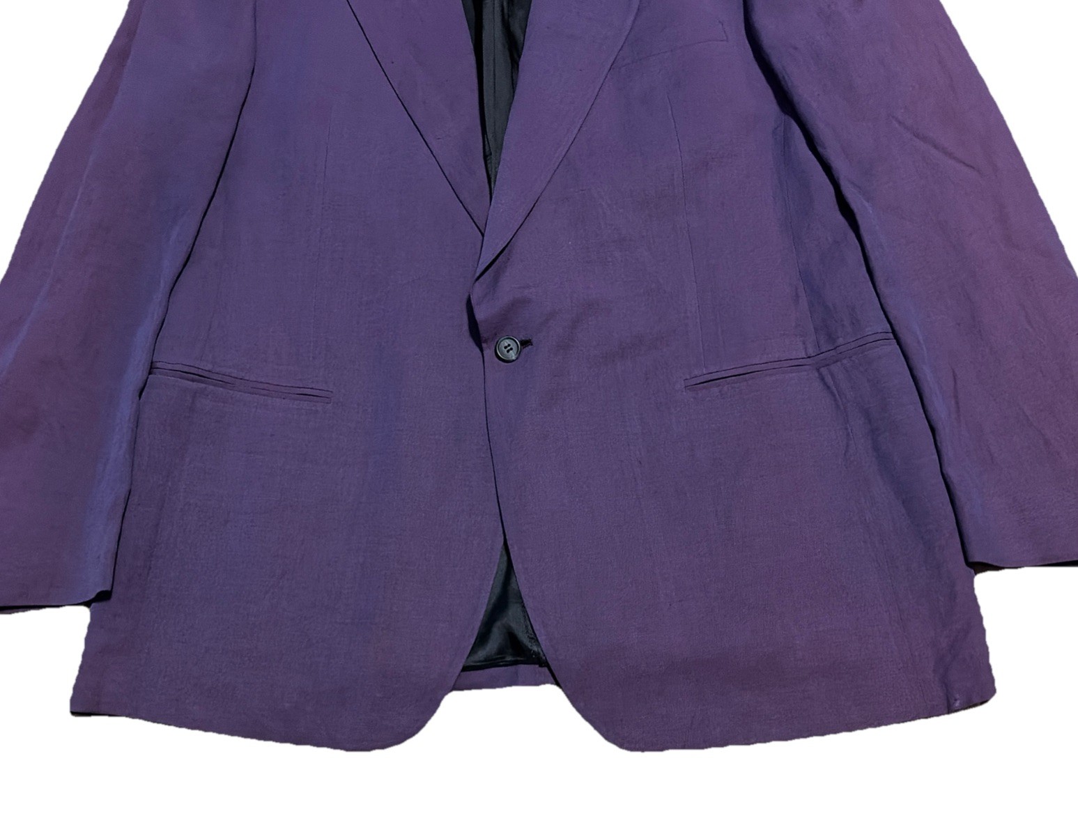 Vintage Versace V2 Purple Linen Rayon Blazer Single Breasted Size 52 IT 90s RARE