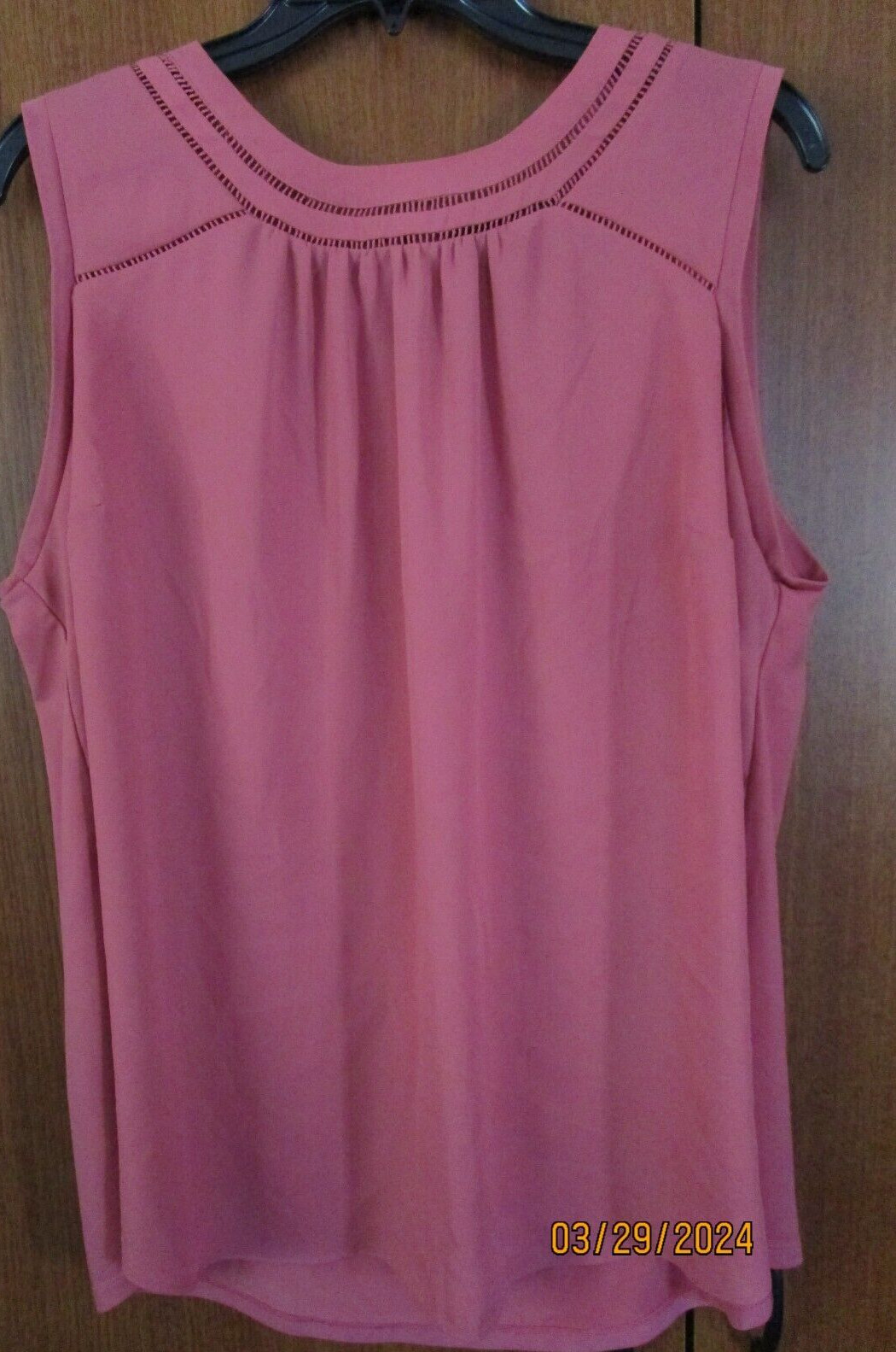 41 Hawthorn Sless Top Dusty Pink Sz 2X Polyester Spandex Bust 50 Length 27.5 in