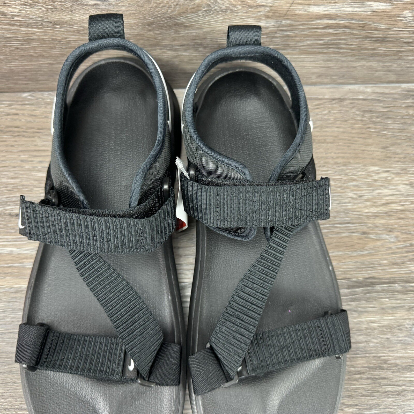 Nike Vista Mens Size 13 Sandals Black White Hook and Loop Strap DJ6606-001