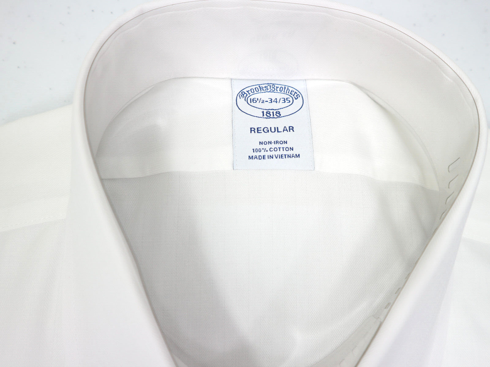 Brooks Brothers Regular Non-Iron All Cotton 16.5-34/35 English Collar White