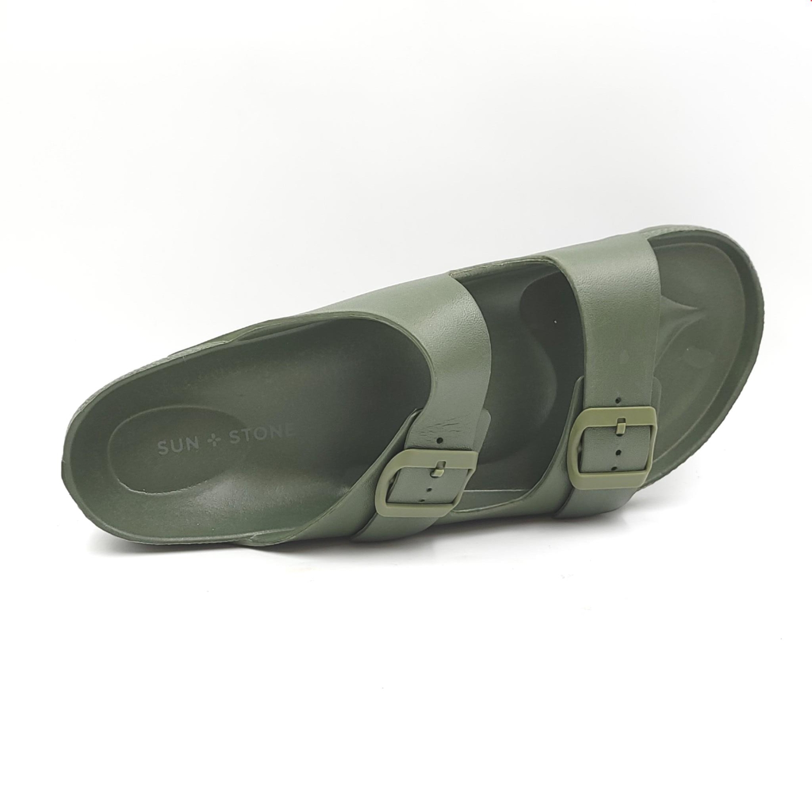 Sun + Stone Men Slip On Double Trap Slide Sandals Jude Synthetic Rubber Pool