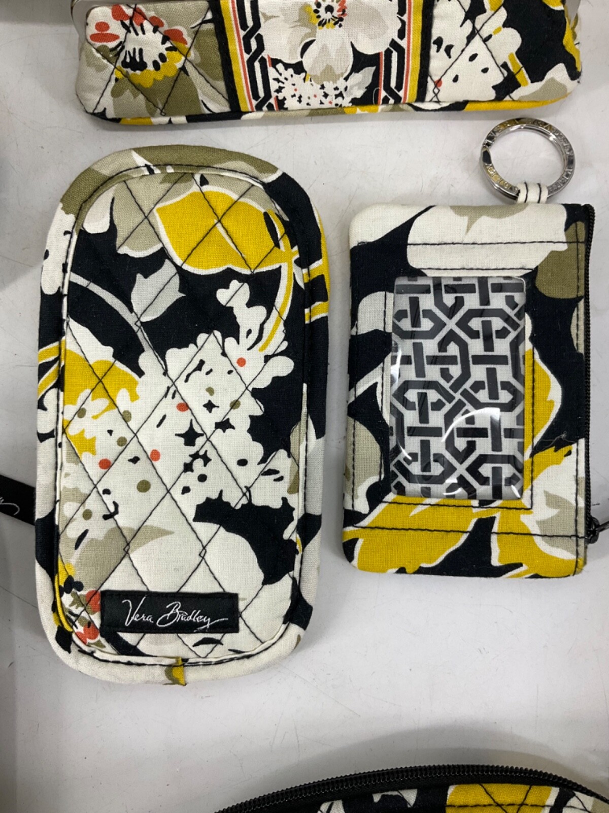 12 PIECES Vera Bradley Dogwood Pattern Travel Set Tote Cosmetic Bag Wallet Case