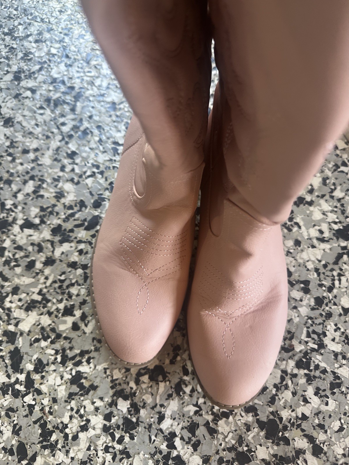 Charles Albert Light Pink Cowboy Boots Style Yeehaw Size 10M 100%vegan Leather