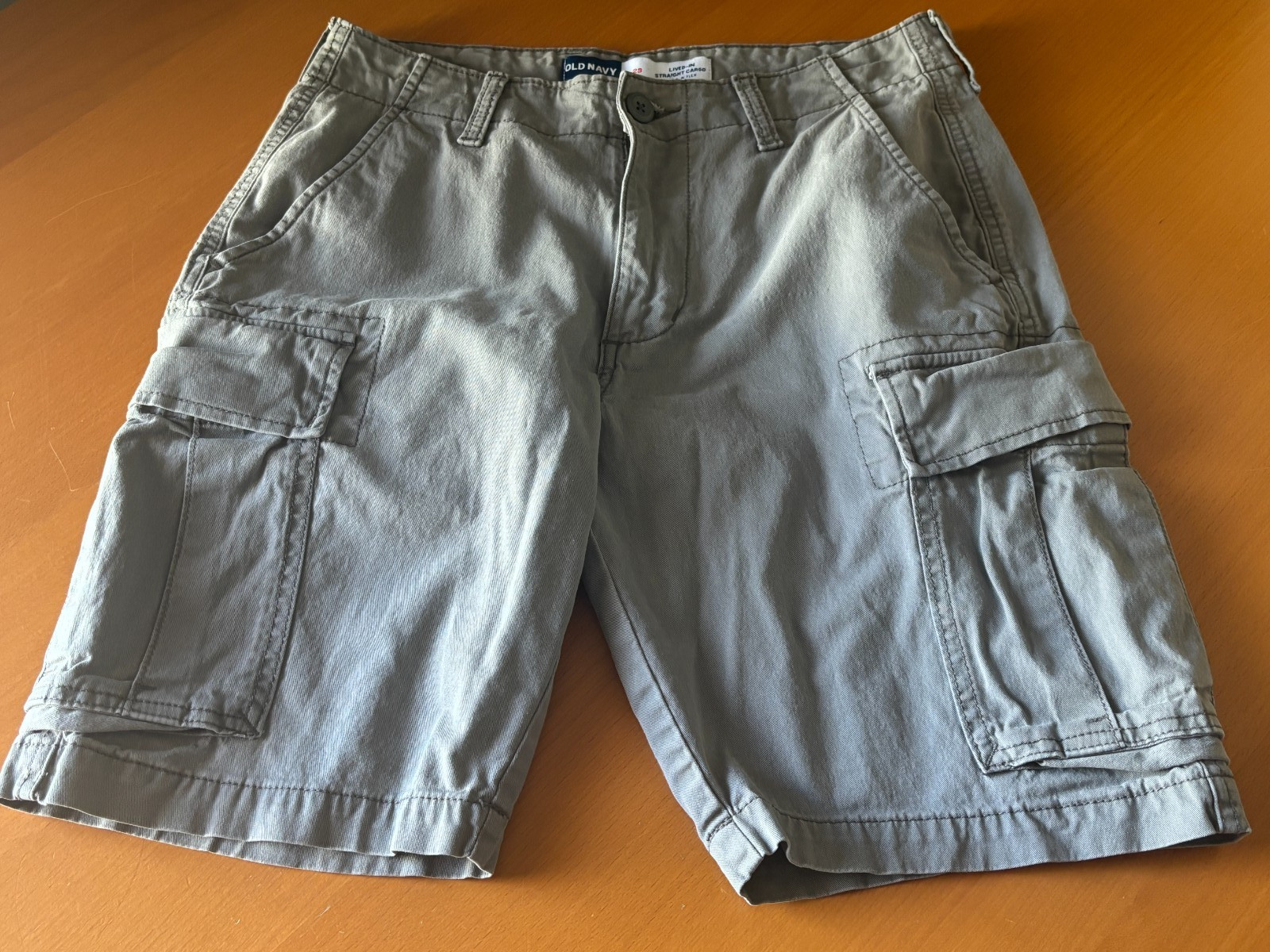 Old Navy Men’s Lived-In Straight Cargo Shorts Greystone Flex Shorts Size 29